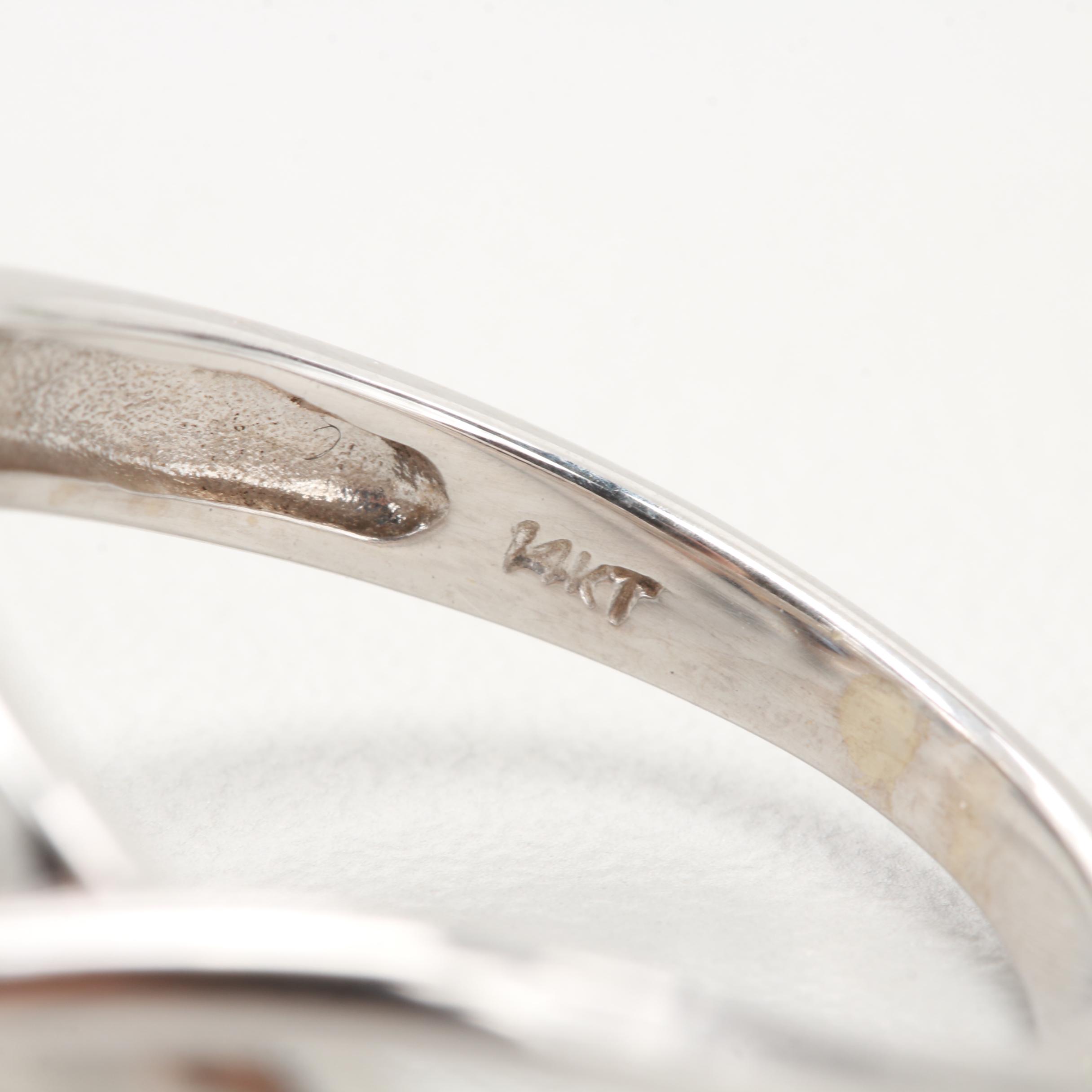 14K White Gold Synthetic Color Change Alexandrite and Diamond Ring