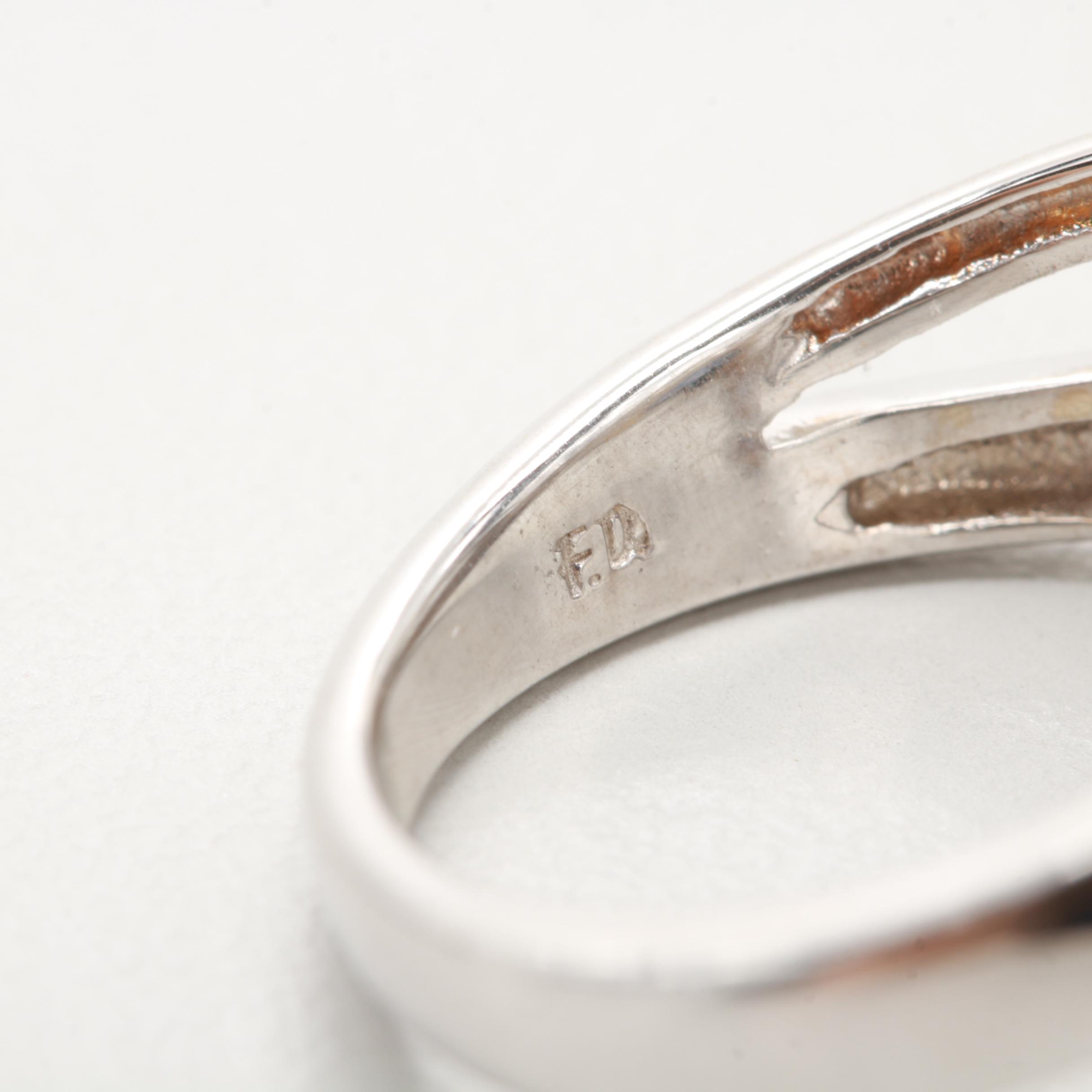 14K White Gold Synthetic Color Change Alexandrite and Diamond Ring