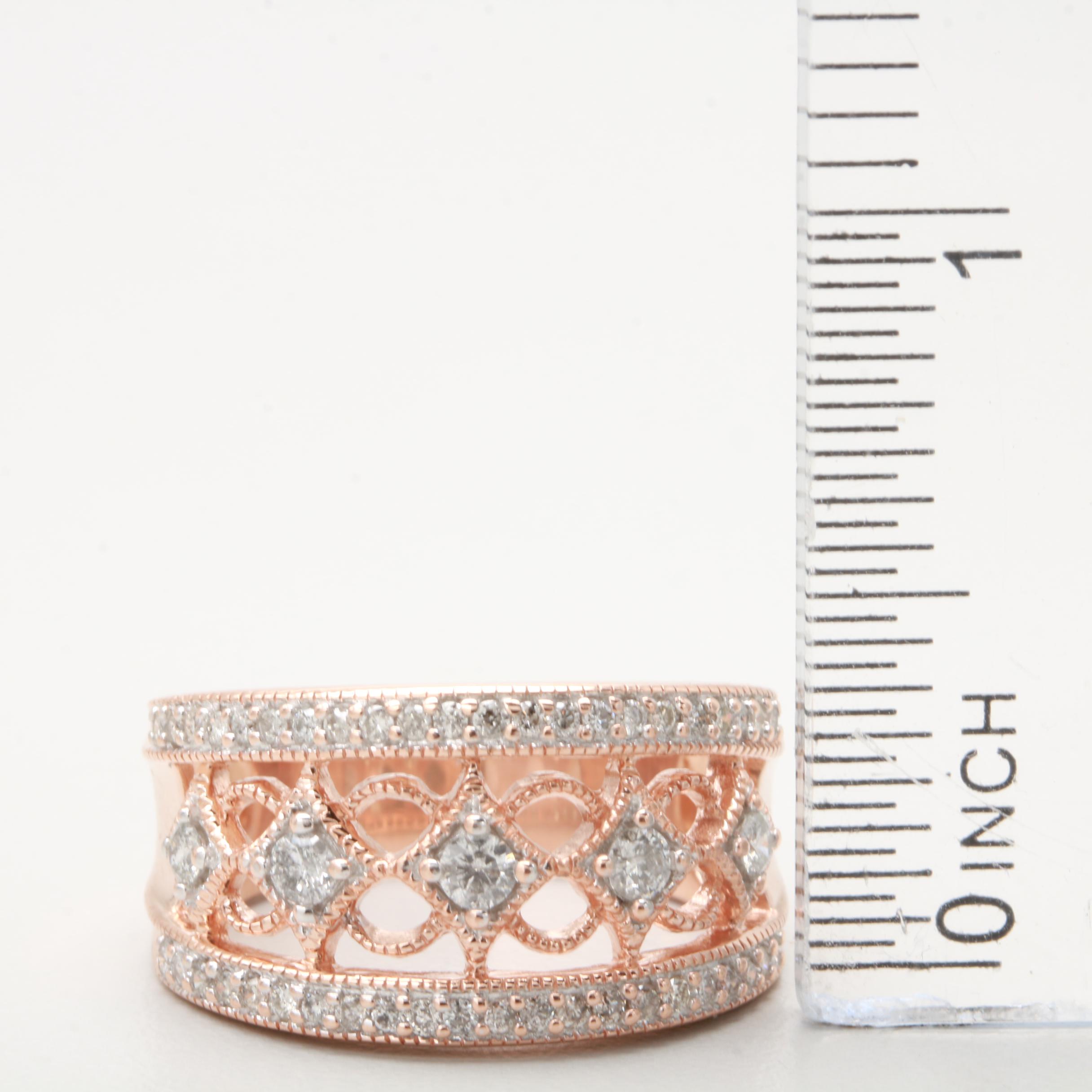10K Rose Gold Diamond Ring