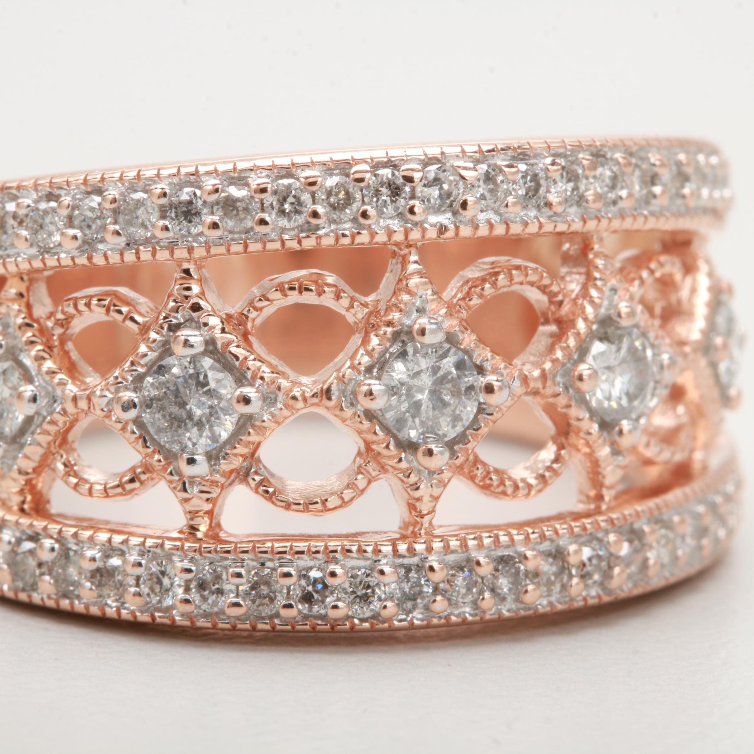 10K Rose Gold Diamond Ring