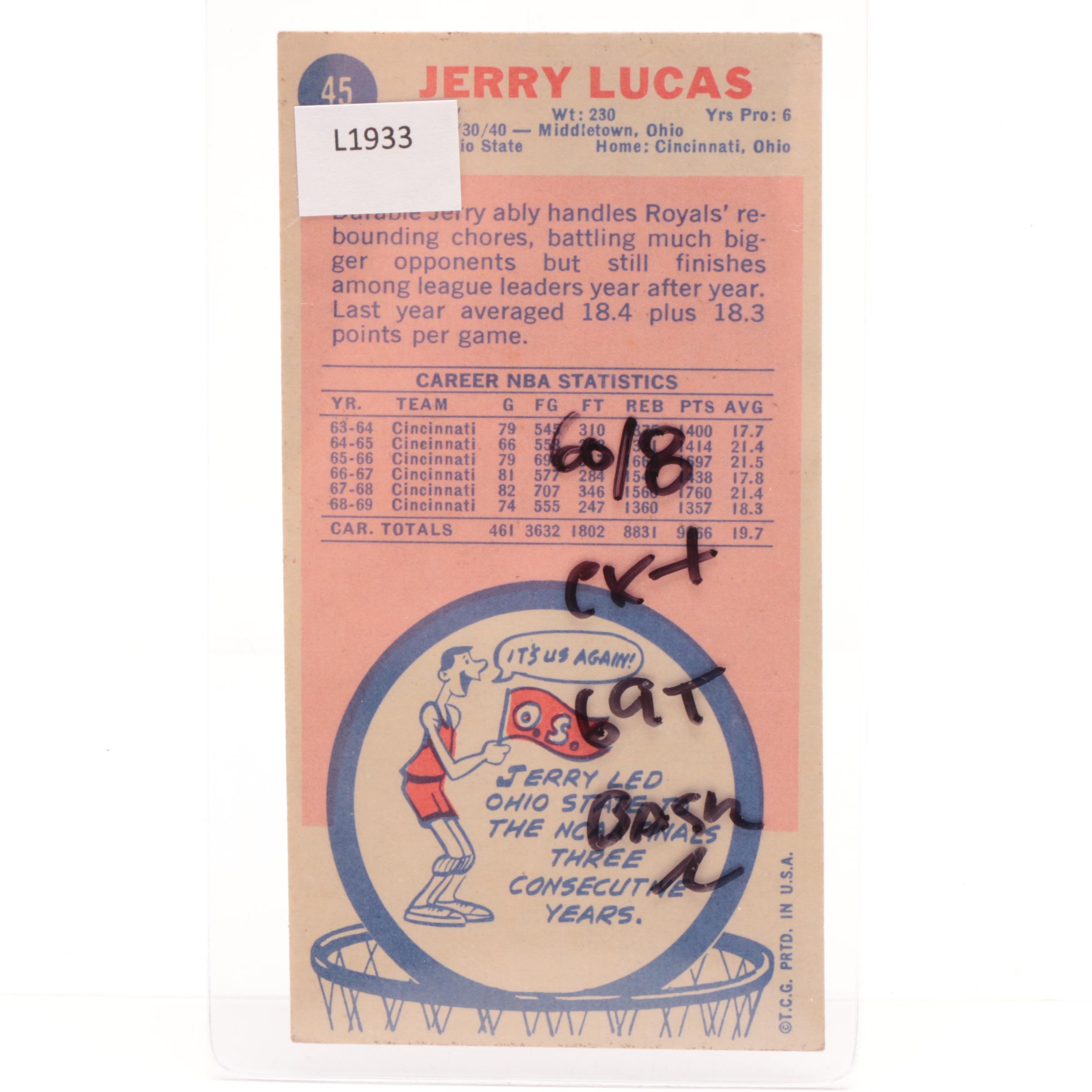 Oscar Robertson and Jerry Lucas Cincinnati Royals Topps Basketball Cards