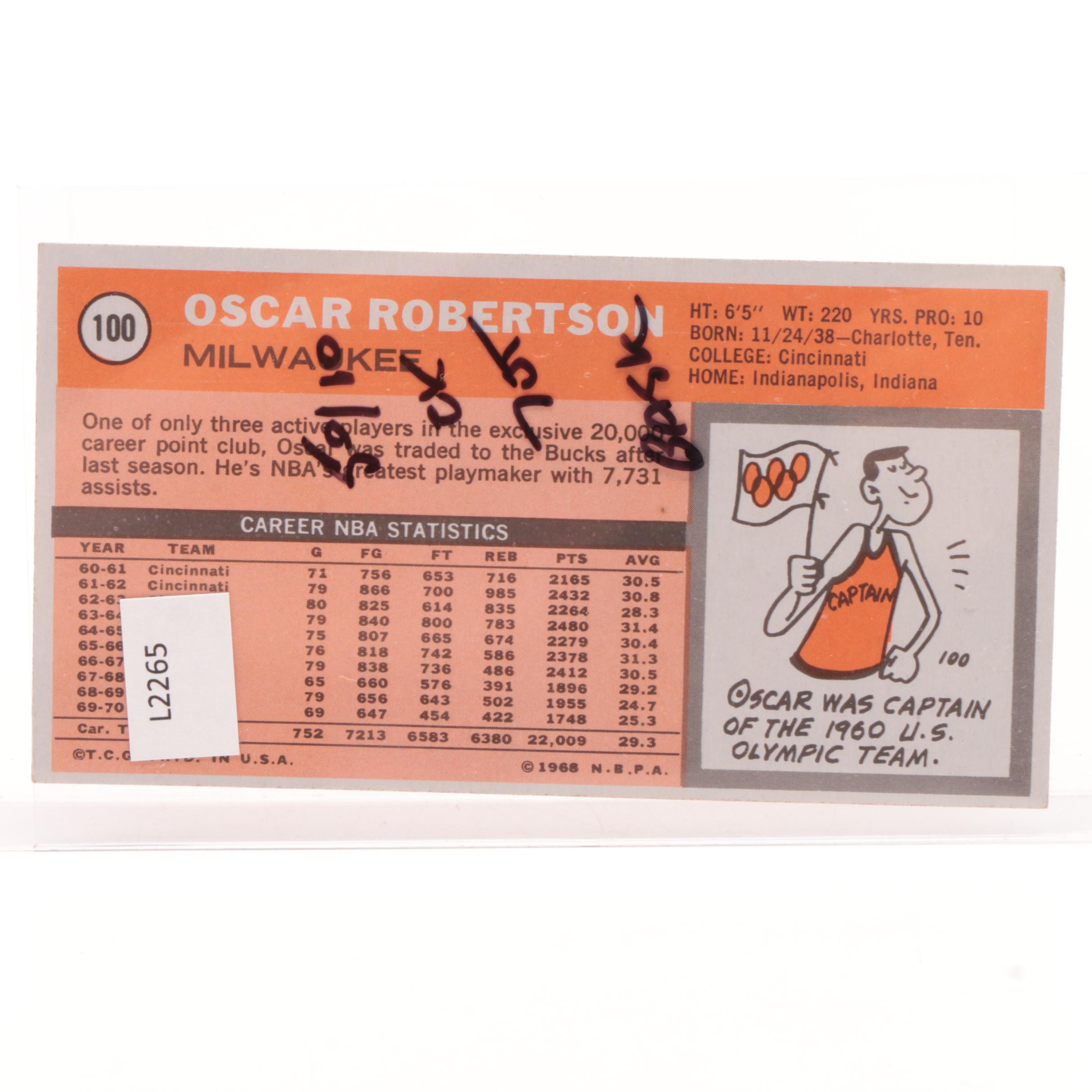 Oscar Robertson and Jerry Lucas Cincinnati Royals Topps Basketball Cards