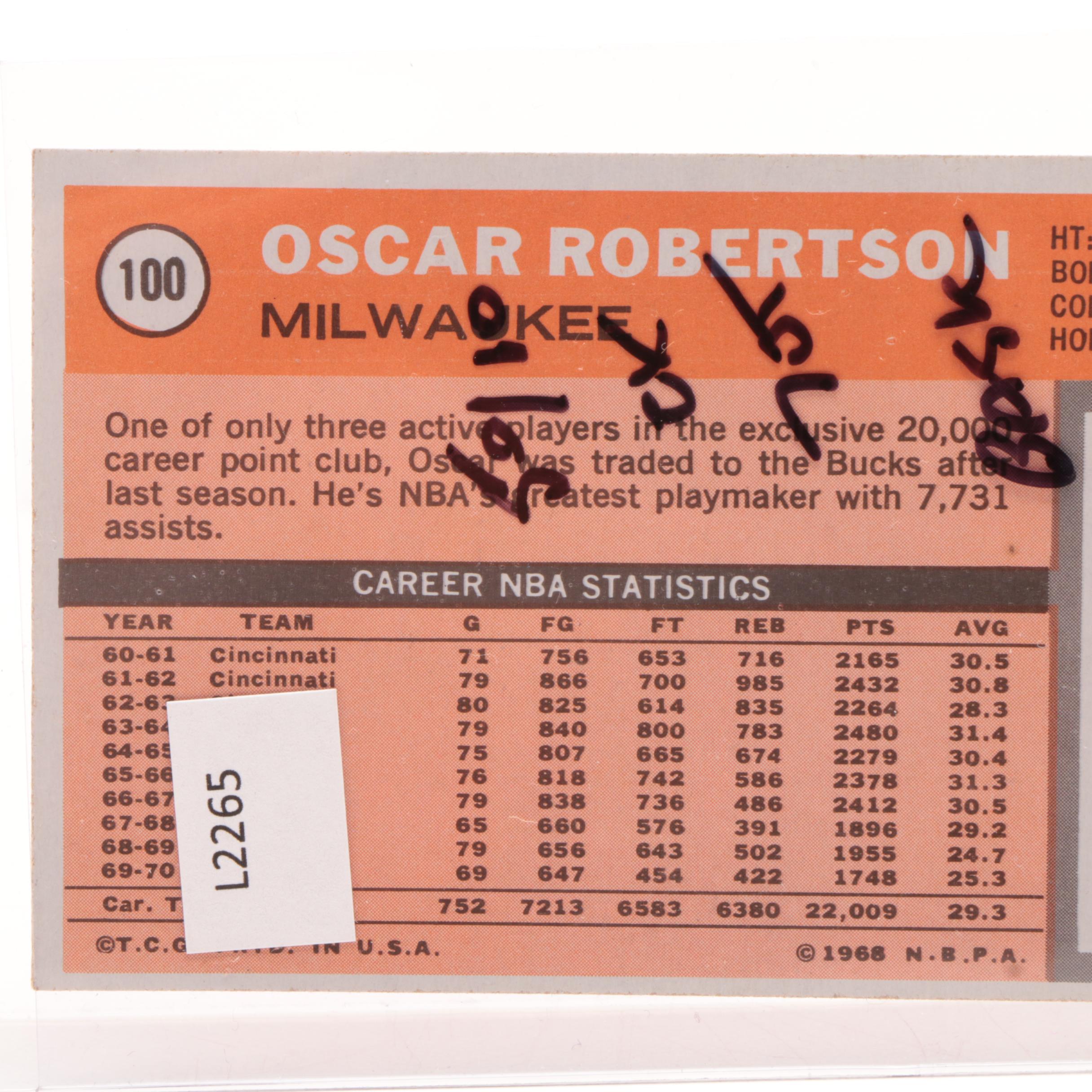 Oscar Robertson and Jerry Lucas Cincinnati Royals Topps Basketball Cards