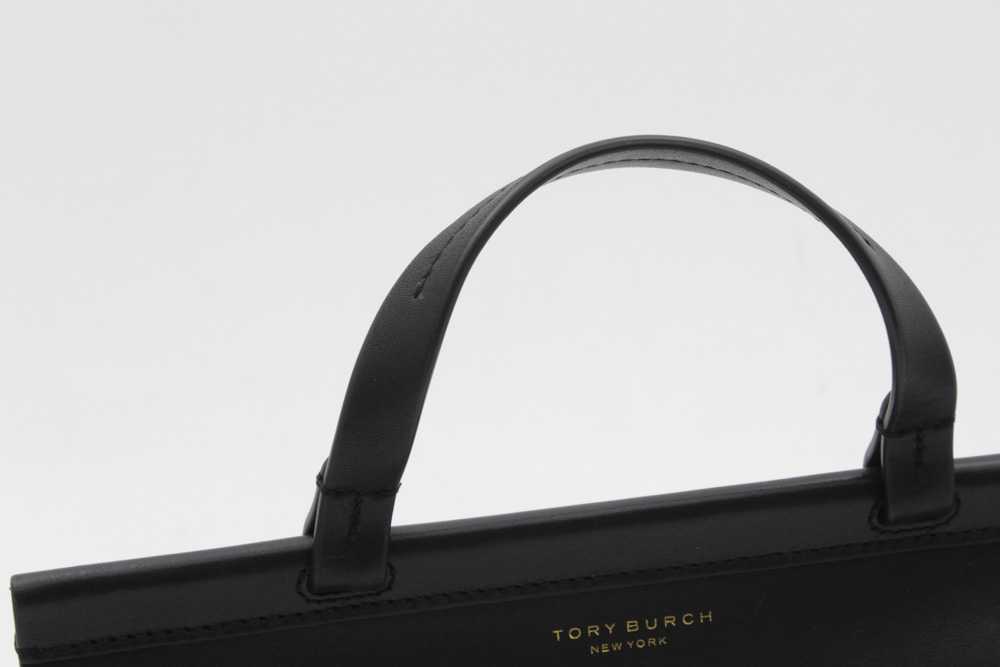 Tory Burch New York Black Leather Block-T Satchel Handbag