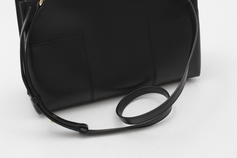 Tory Burch New York Black Leather Block-T Satchel Handbag