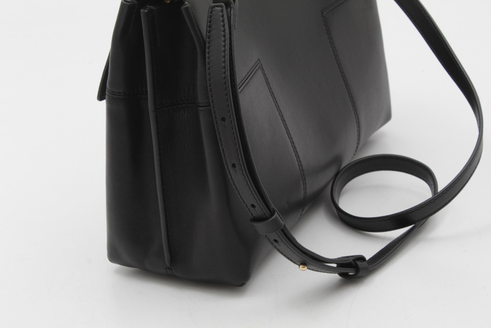 Tory Burch New York Black Leather Block-T Satchel Handbag