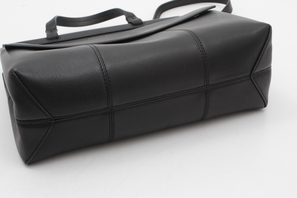 Tory Burch New York Black Leather Block-T Satchel Handbag