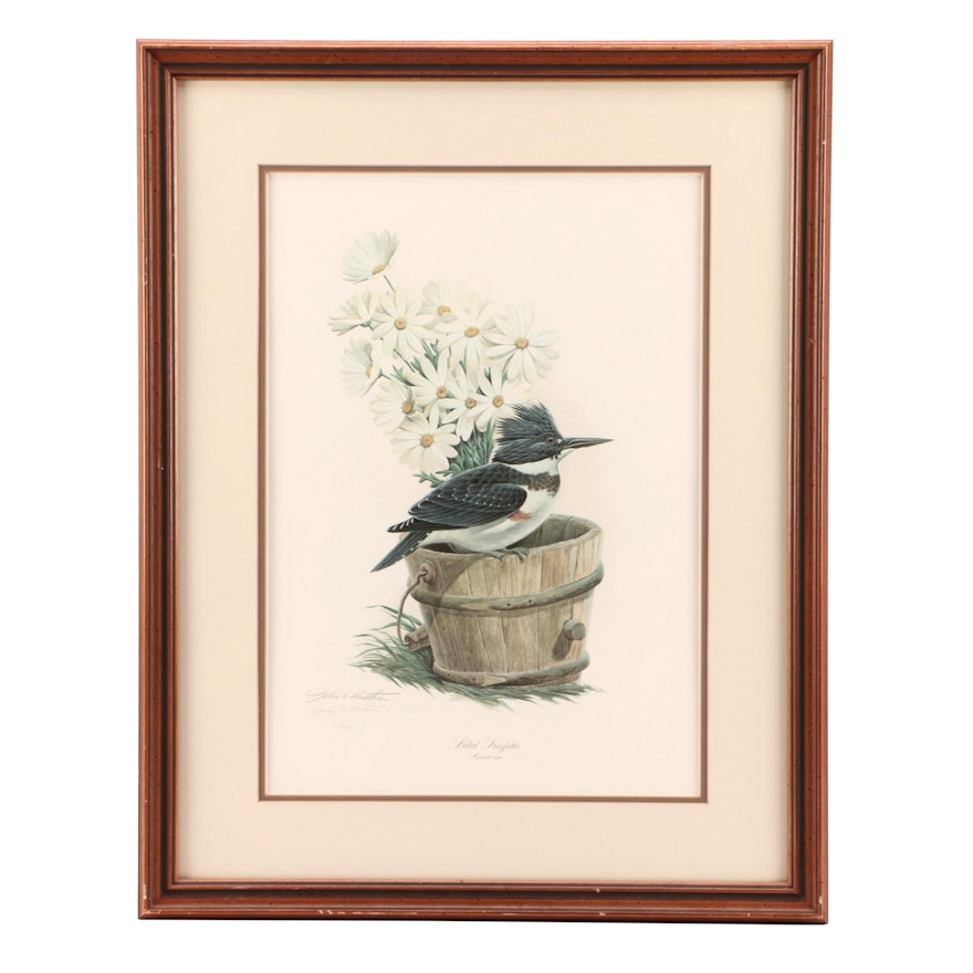 John A. Ruthven Limited Edition Offset Lithograph "Belted Kingfisher"