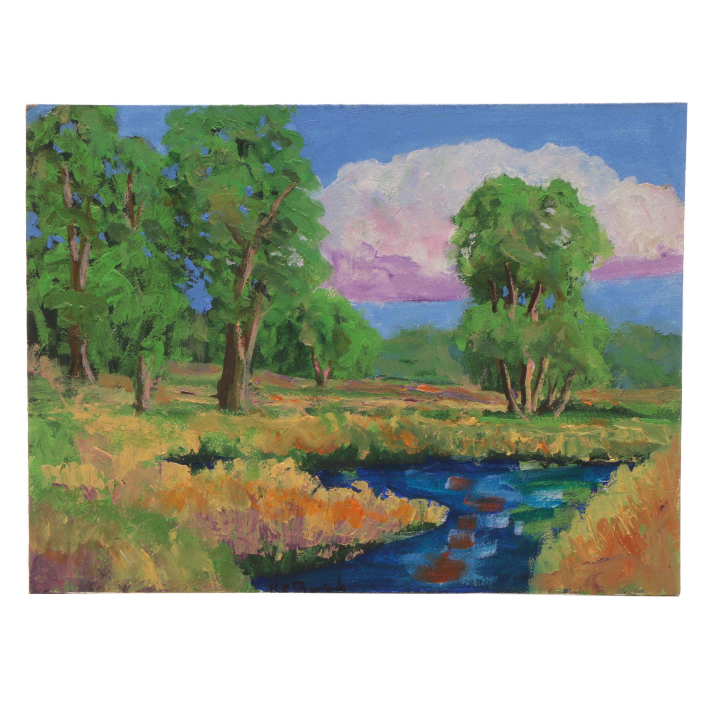 Kenneth R. Burnside Acrylic Landscape Painting