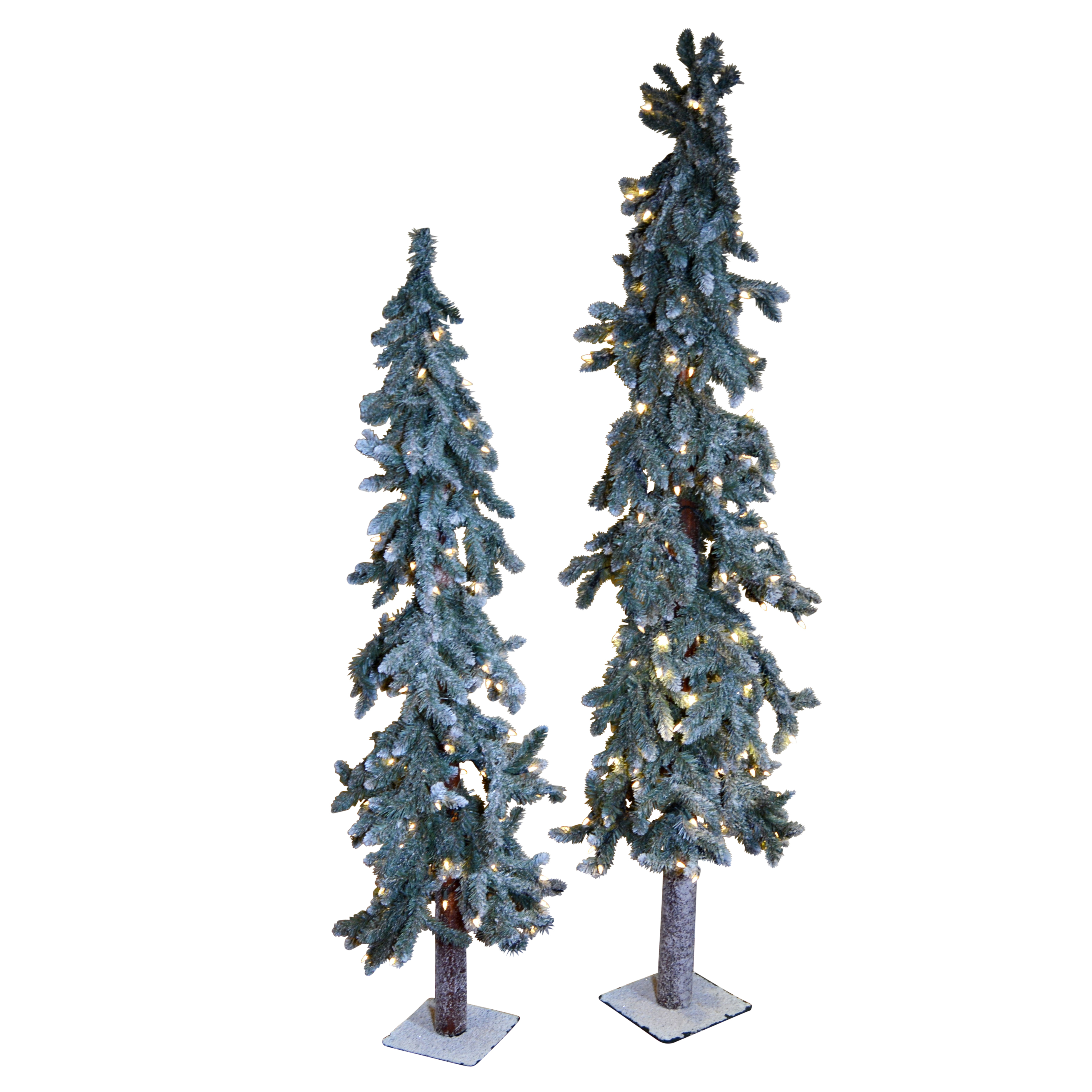 Faux Snow Covered Artificial Pine Trees