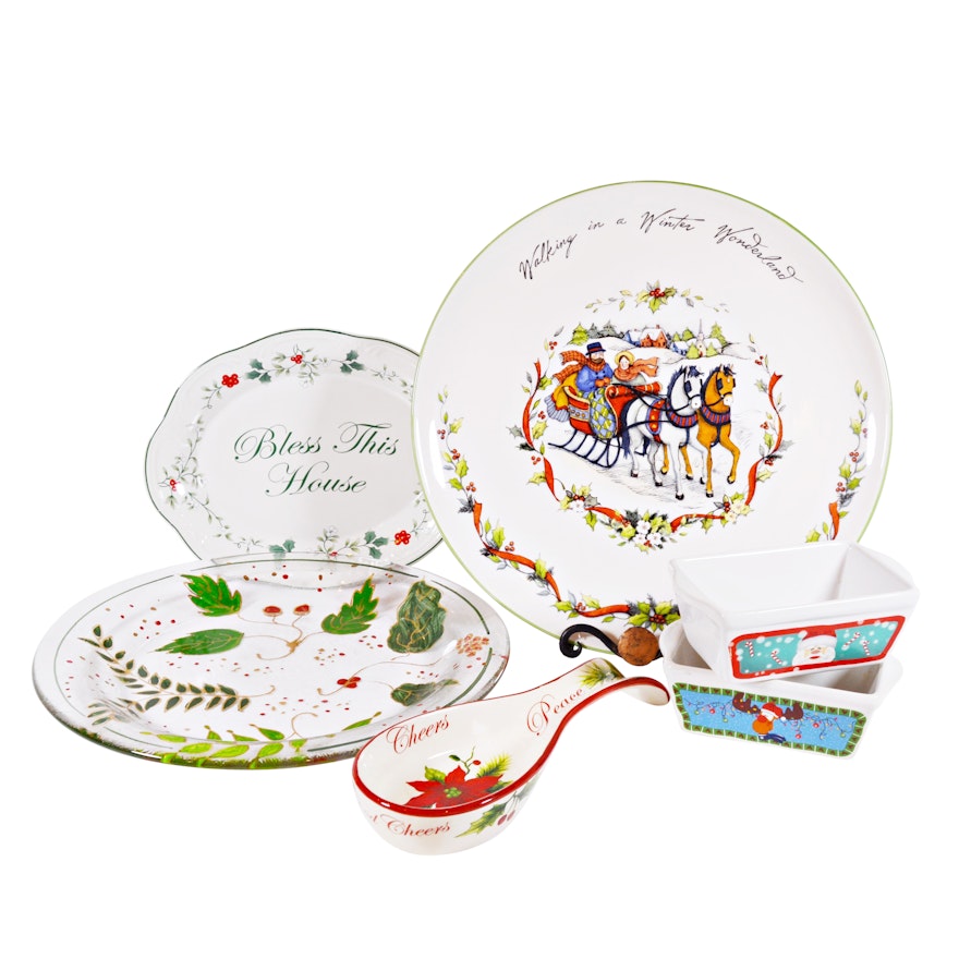 Christmas Serving Dishes and Other Items