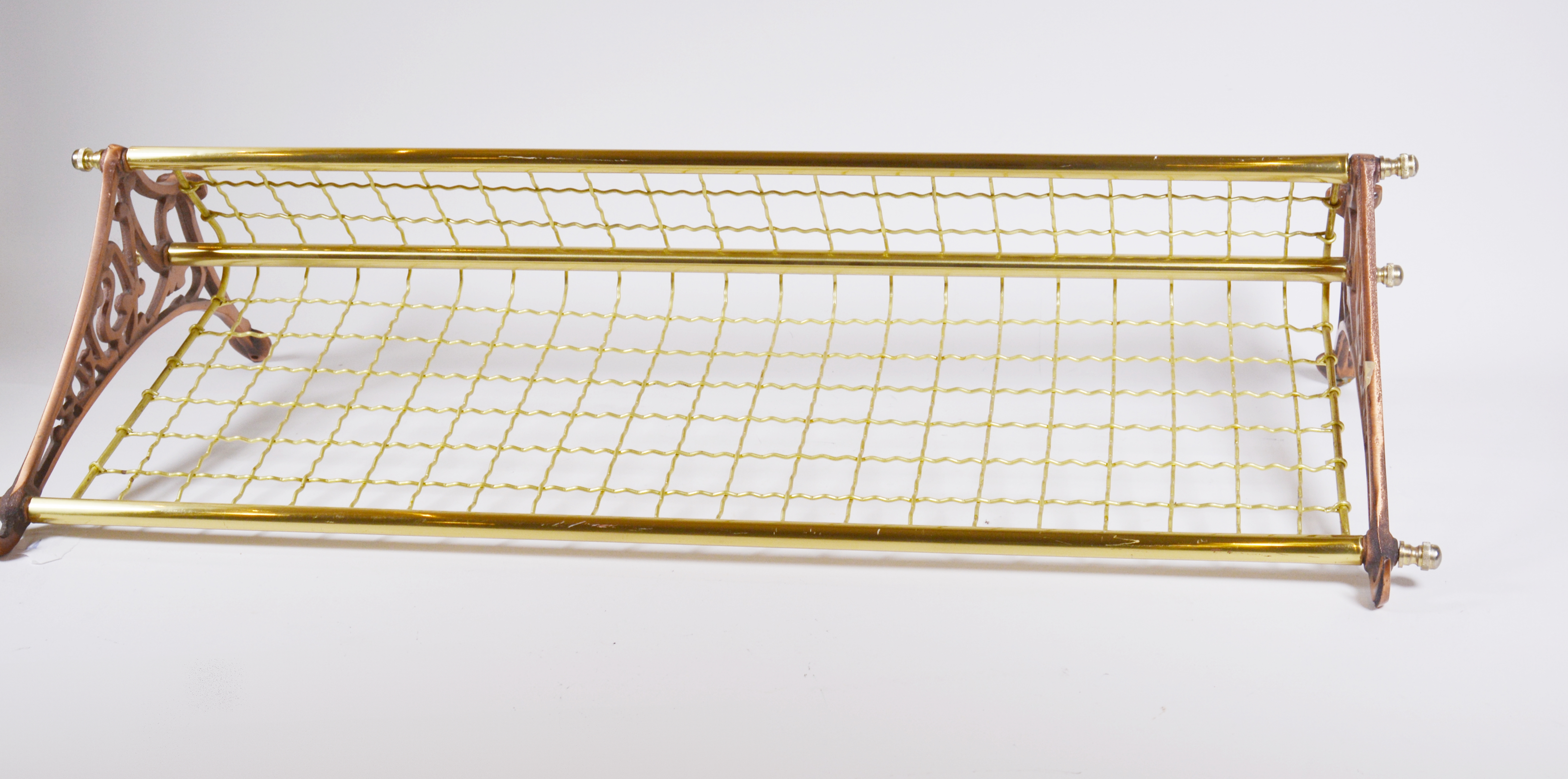 Copper and Brass Railroad Train Luggage Rack/Shelf