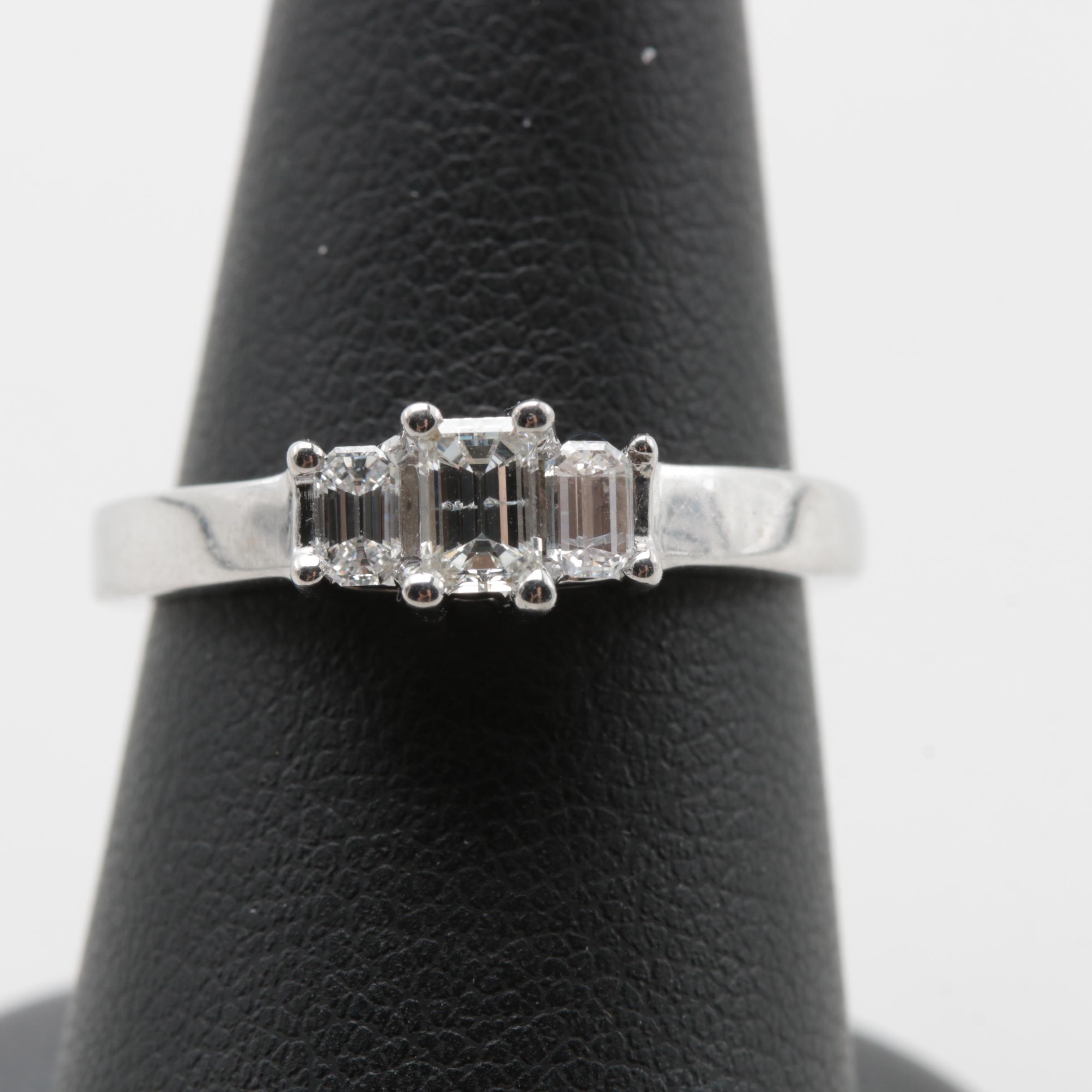 14K White Gold Diamond Ring