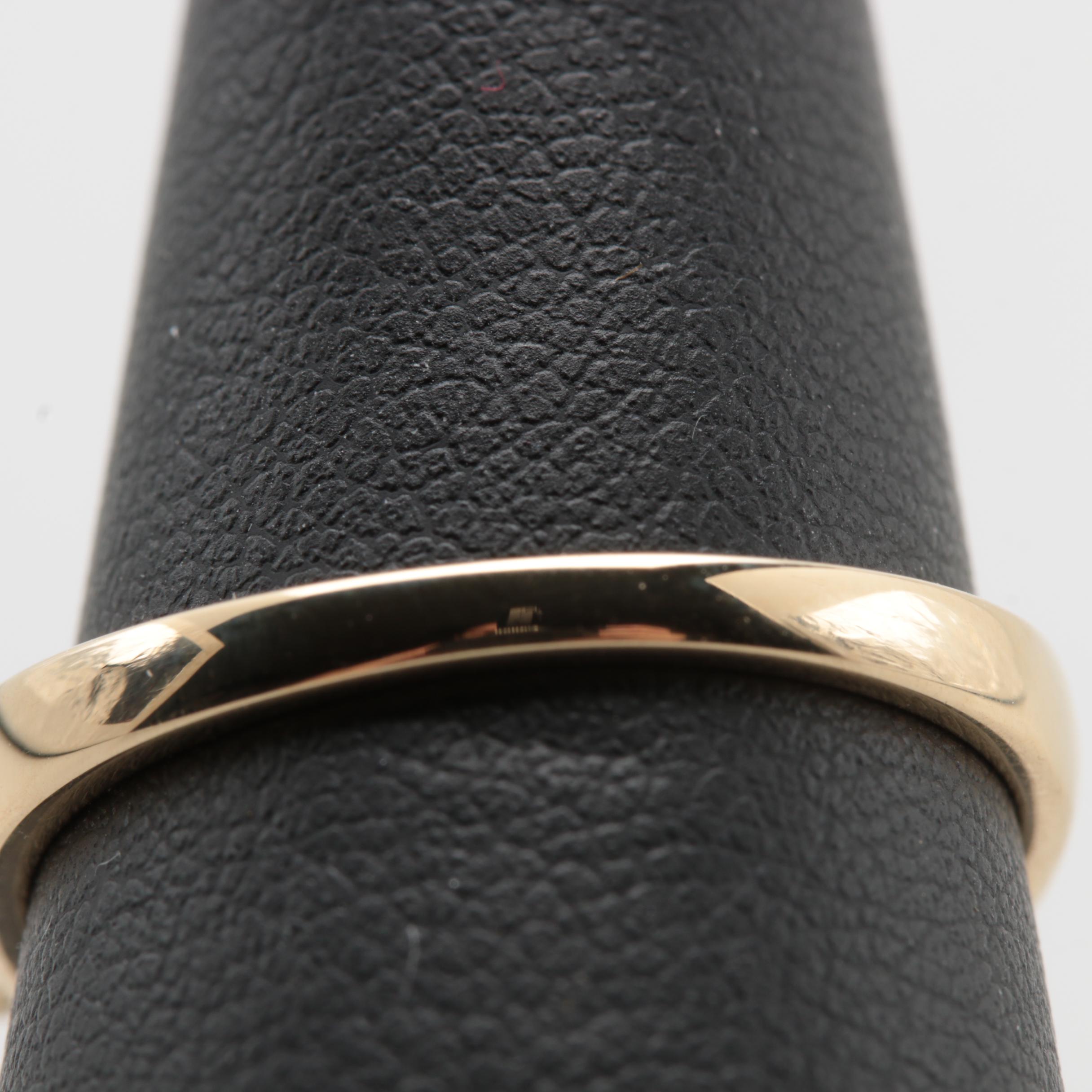 14K Yellow Gold Black Diamond and Apatite Ring