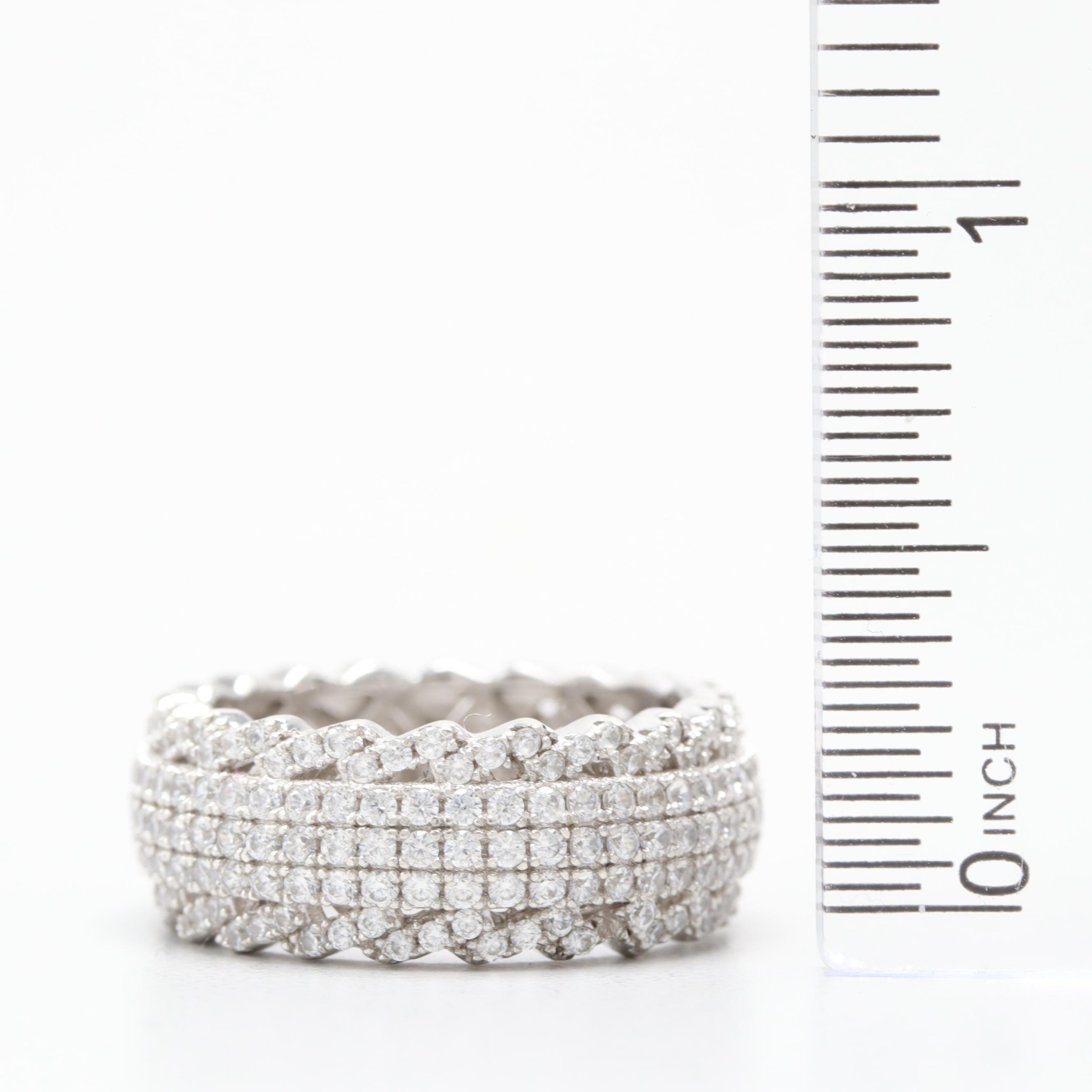 Sterling Silver Cubic Zirconia Eternity Band