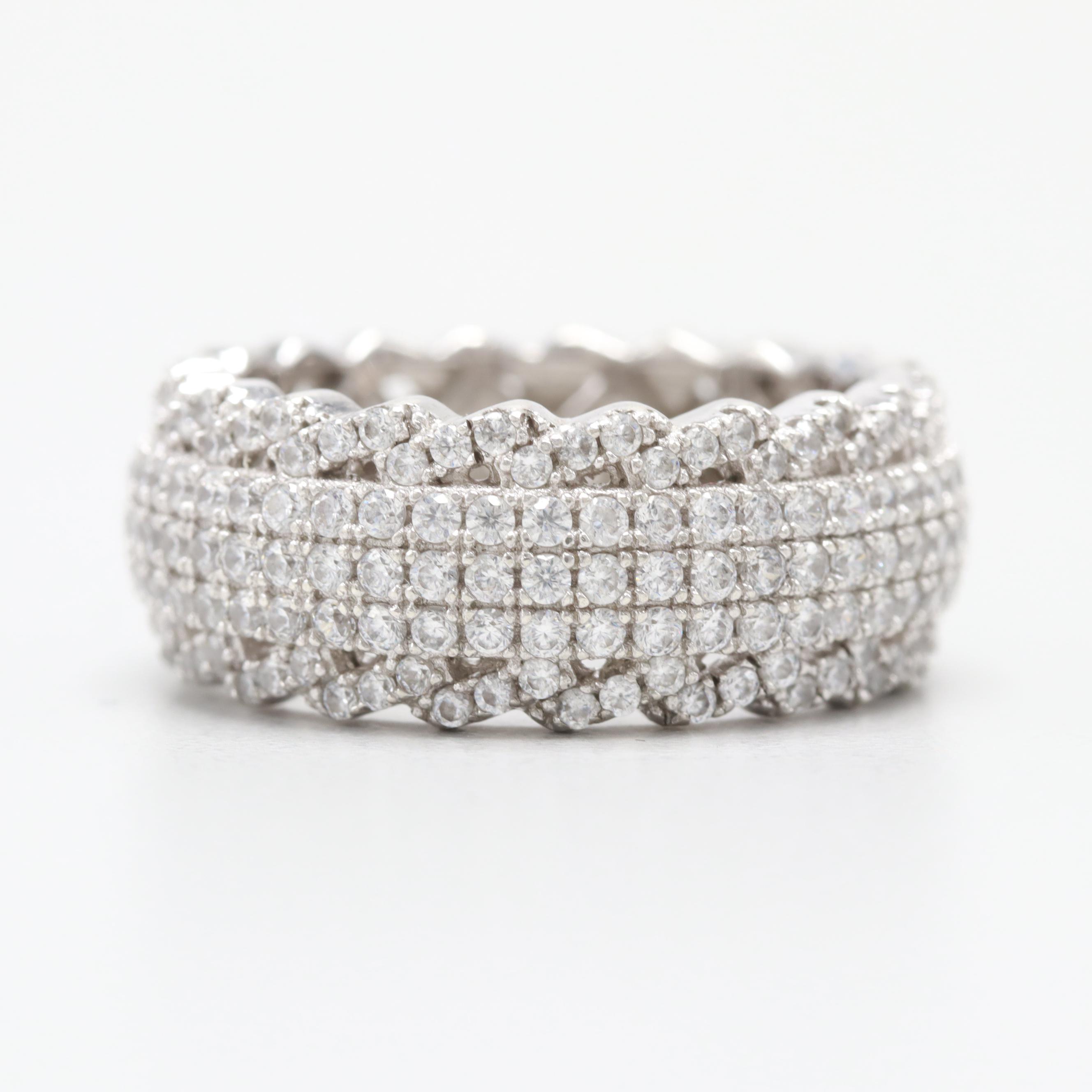 Sterling Silver Cubic Zirconia Eternity Band