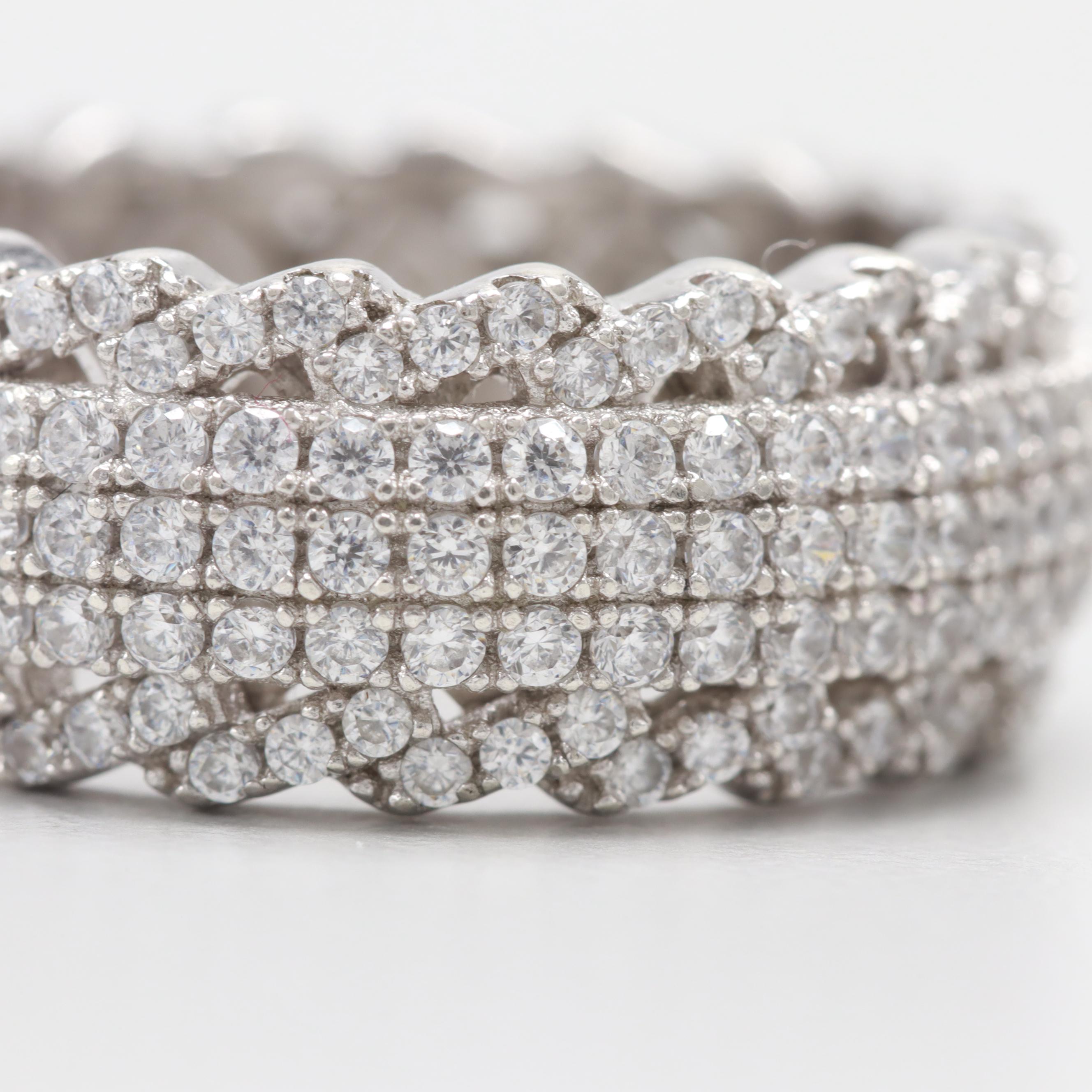 Sterling Silver Cubic Zirconia Eternity Band