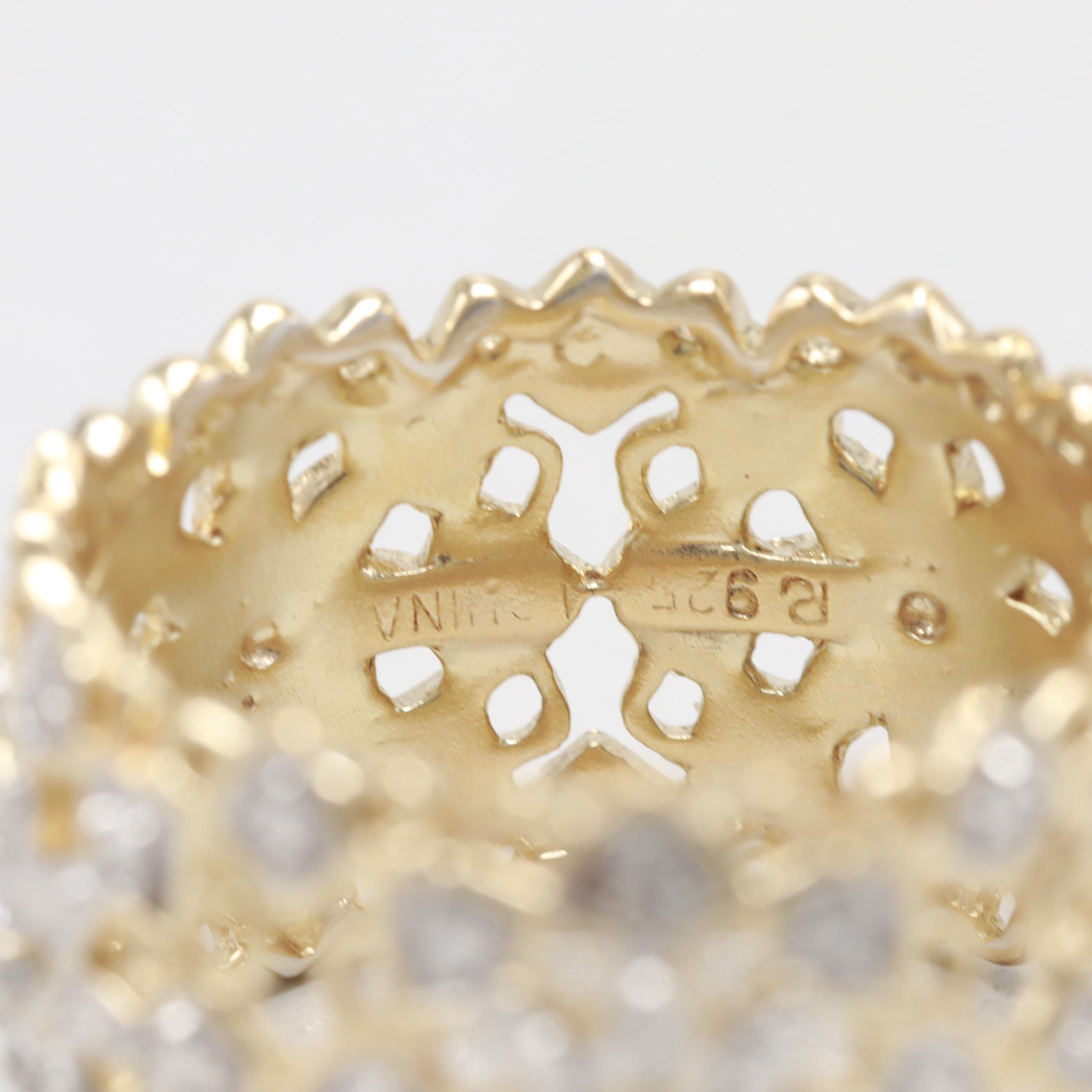 Gold Washed Sterling Silver Diamond Ring