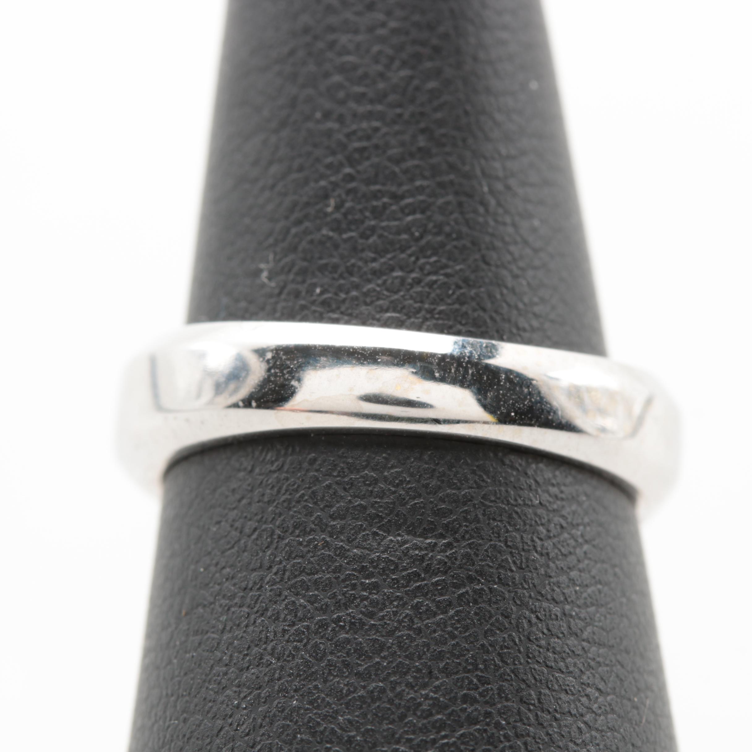 14K White Gold Sapphire and Diamond Ring