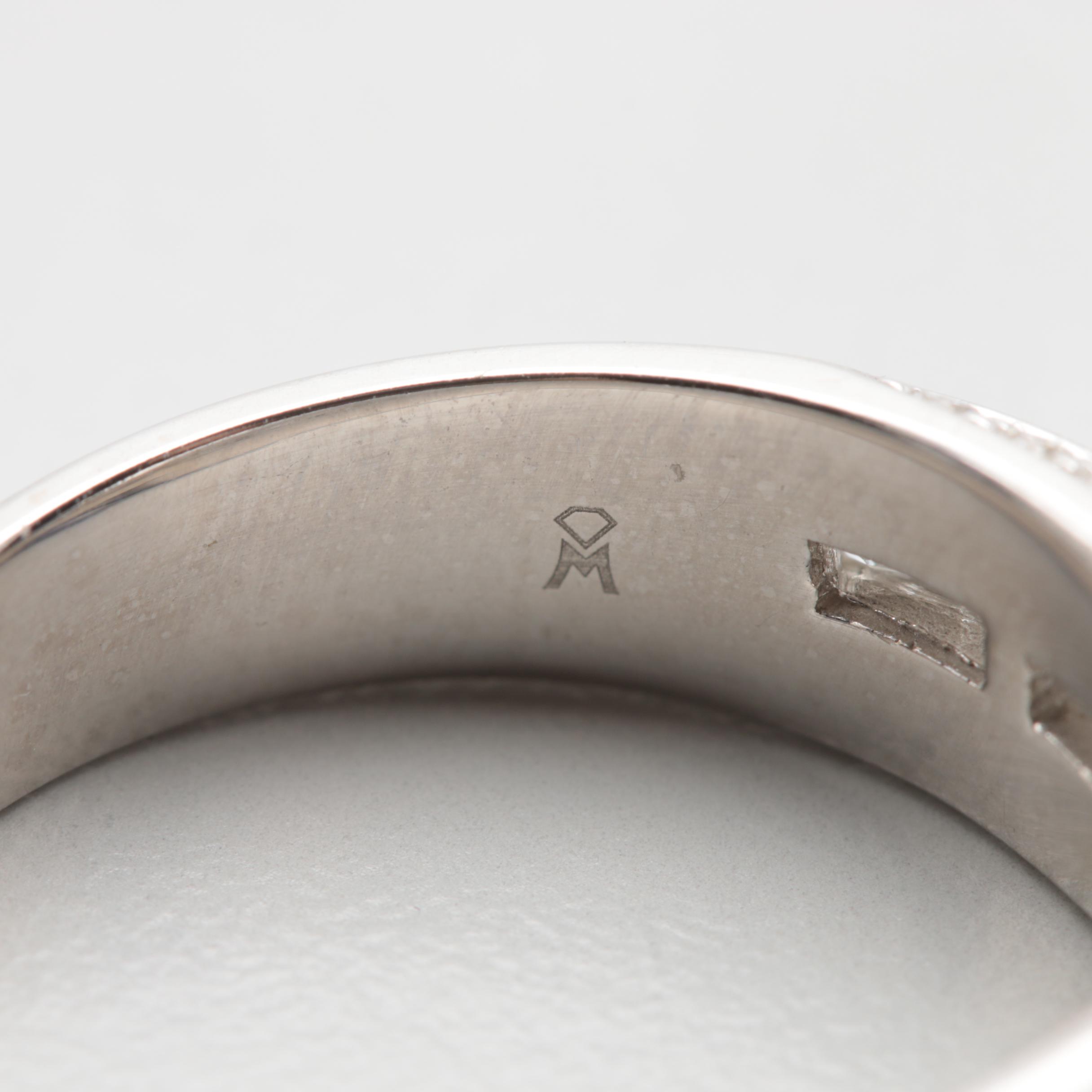 14K White Gold Sapphire and Diamond Ring