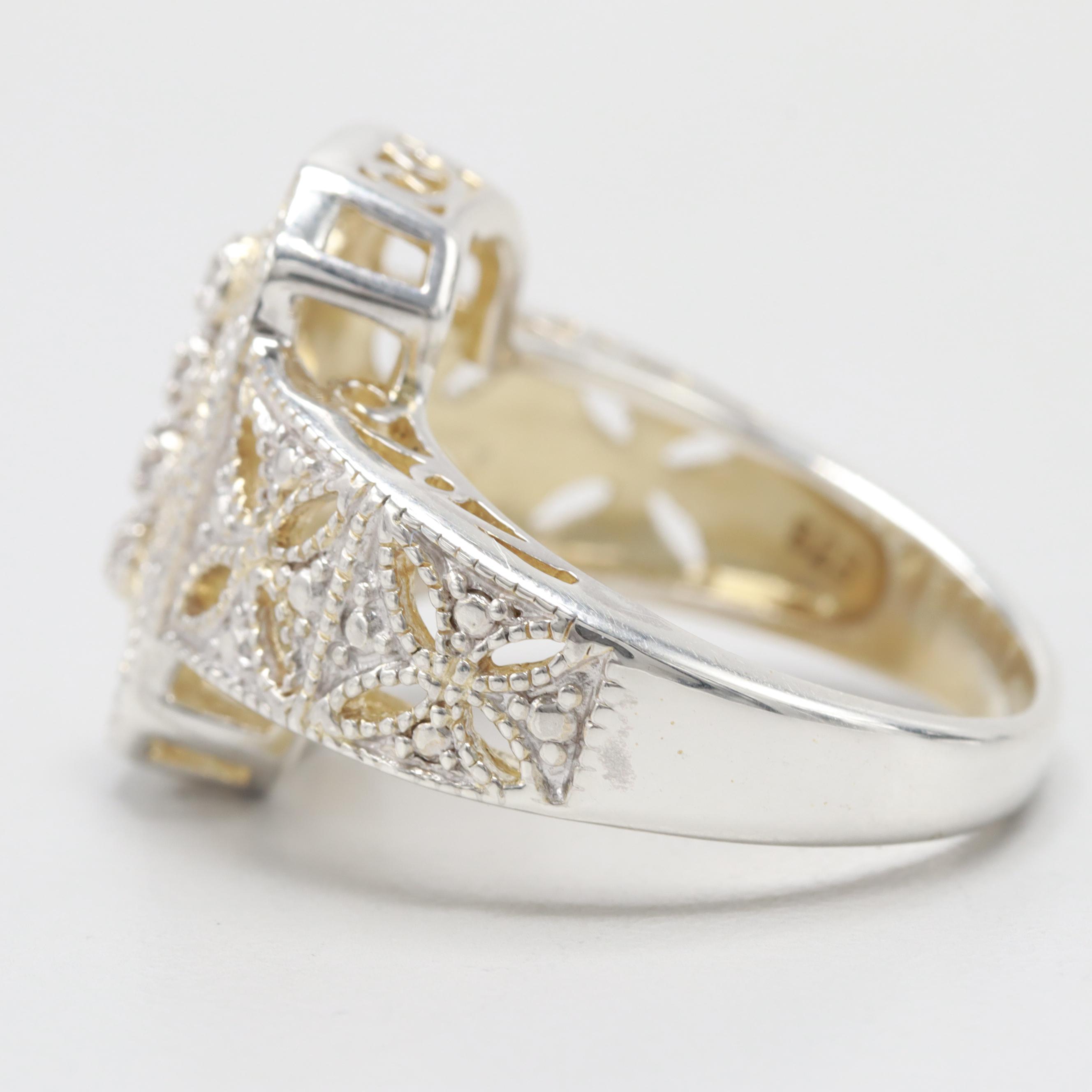 Sterling Silver Diamond Ring