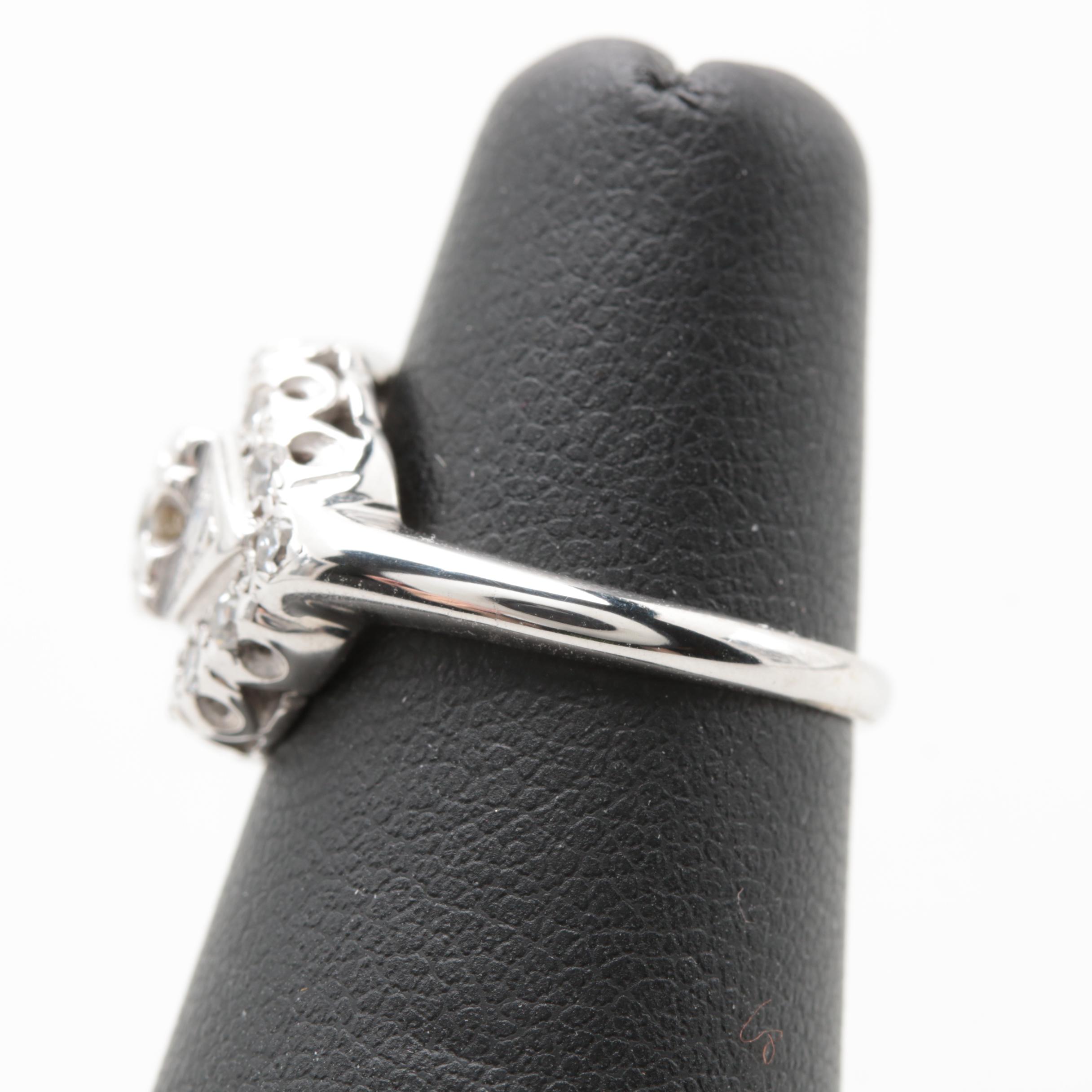 14K White Gold 1.35 CTW Diamond Ring