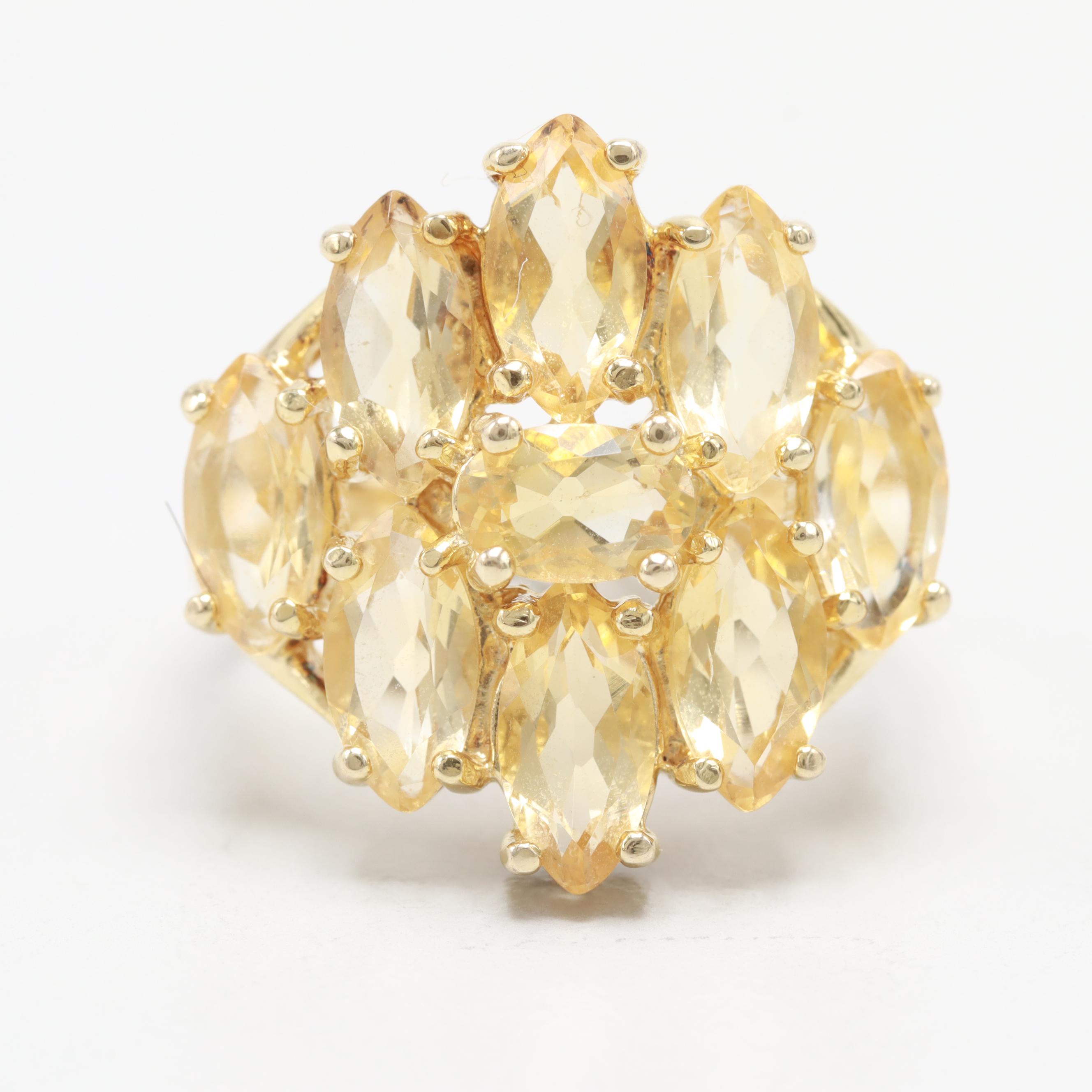 Gold Wash on Sterling Silver Citrine Ring