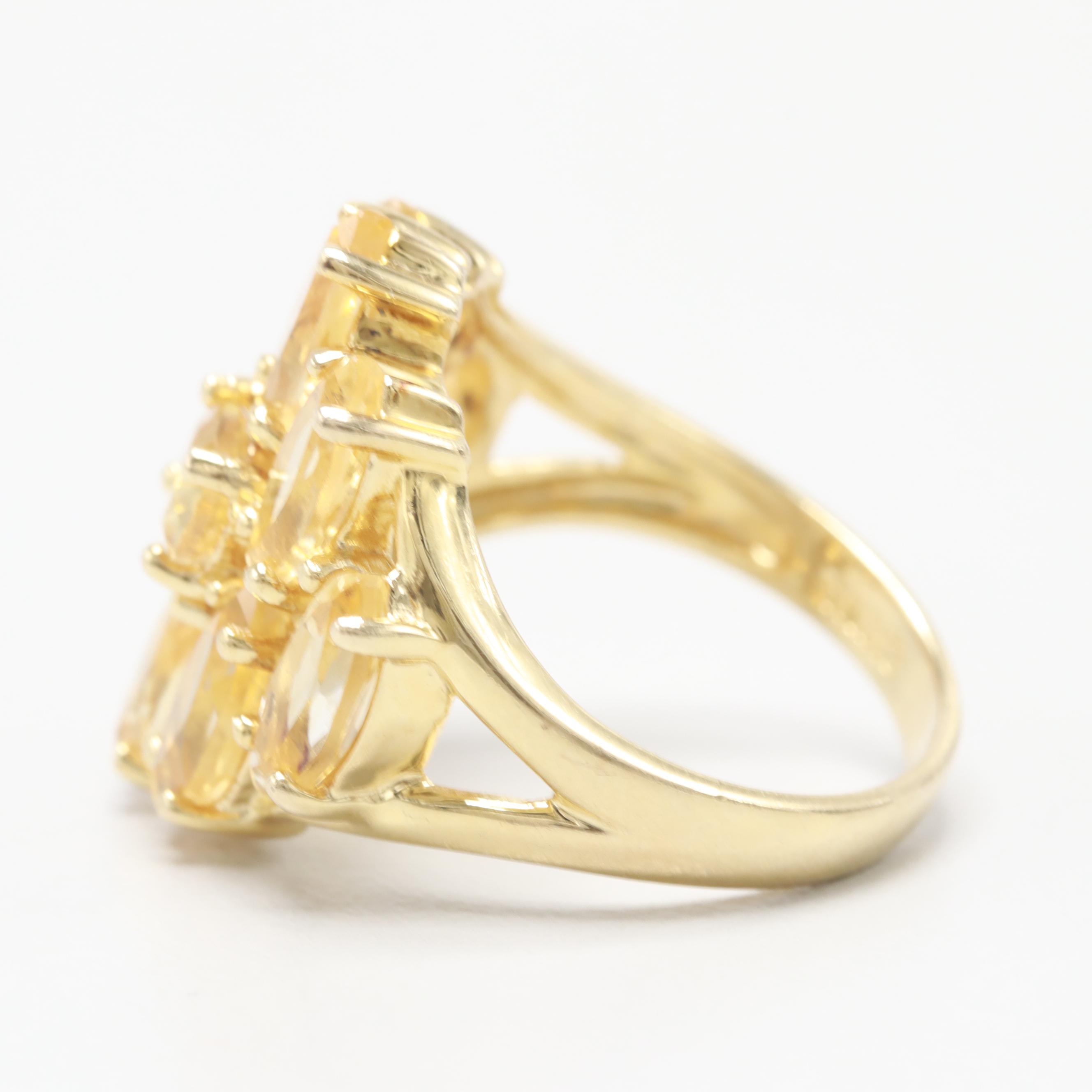 Gold Wash on Sterling Silver Citrine Ring
