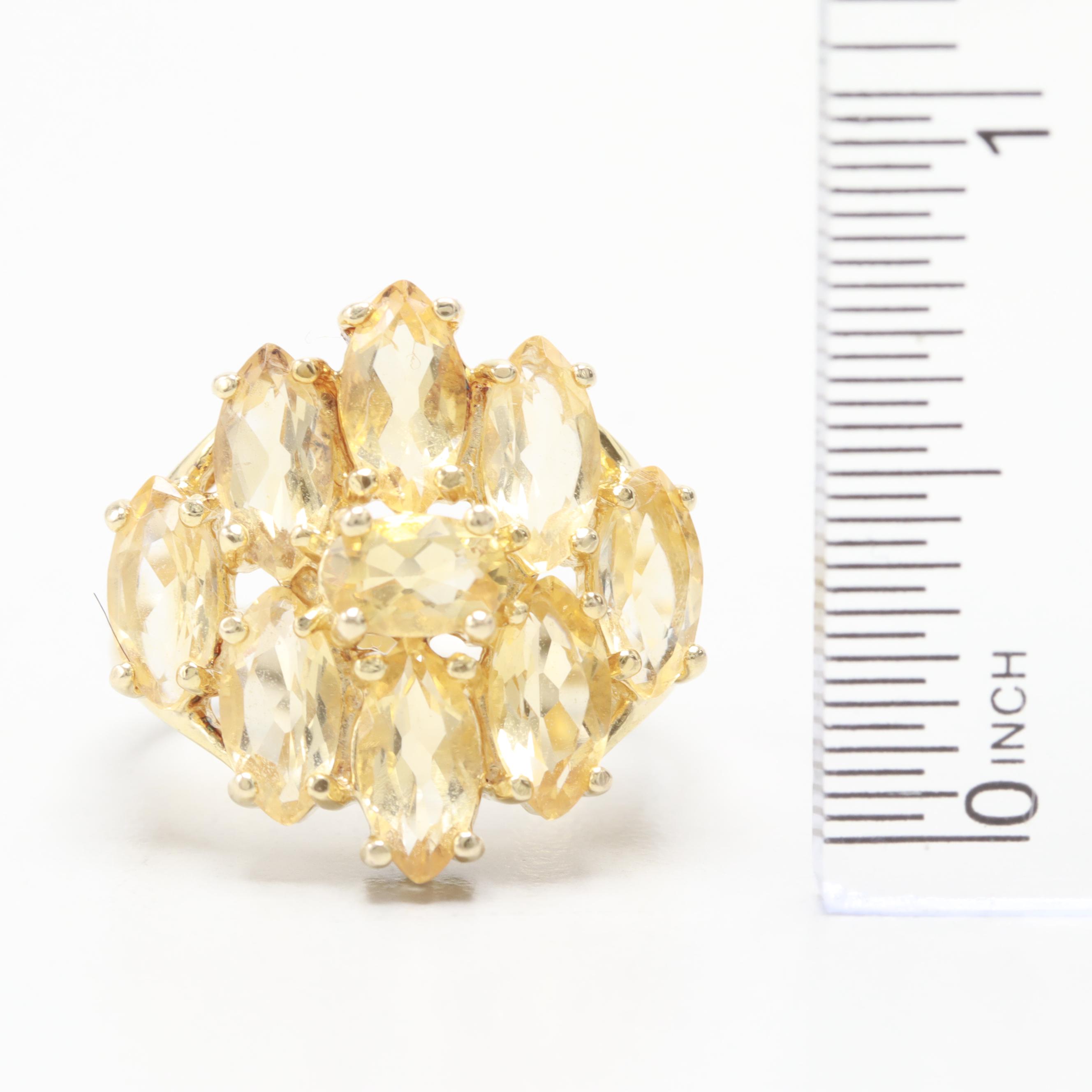 Gold Wash on Sterling Silver Citrine Ring