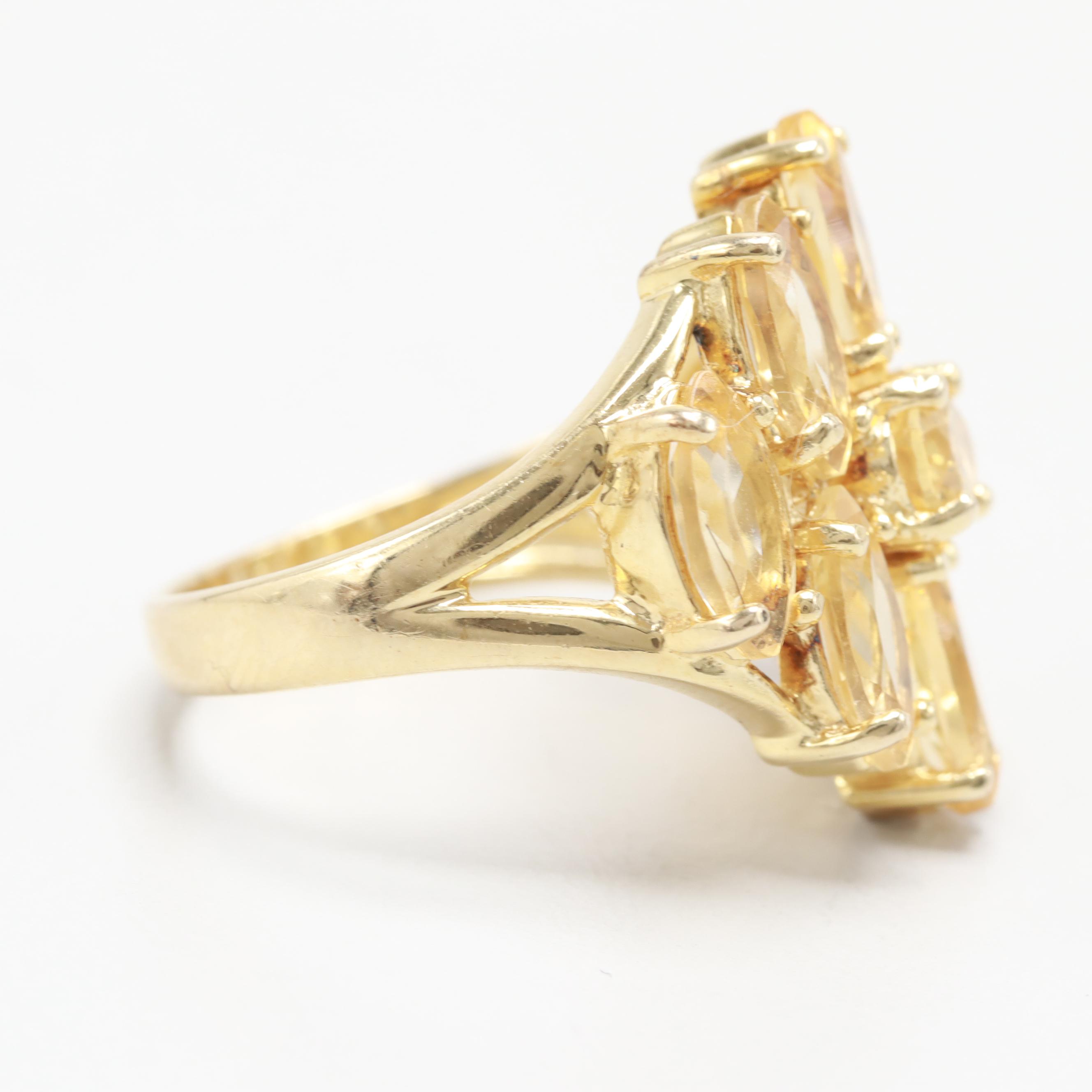 Gold Wash on Sterling Silver Citrine Ring