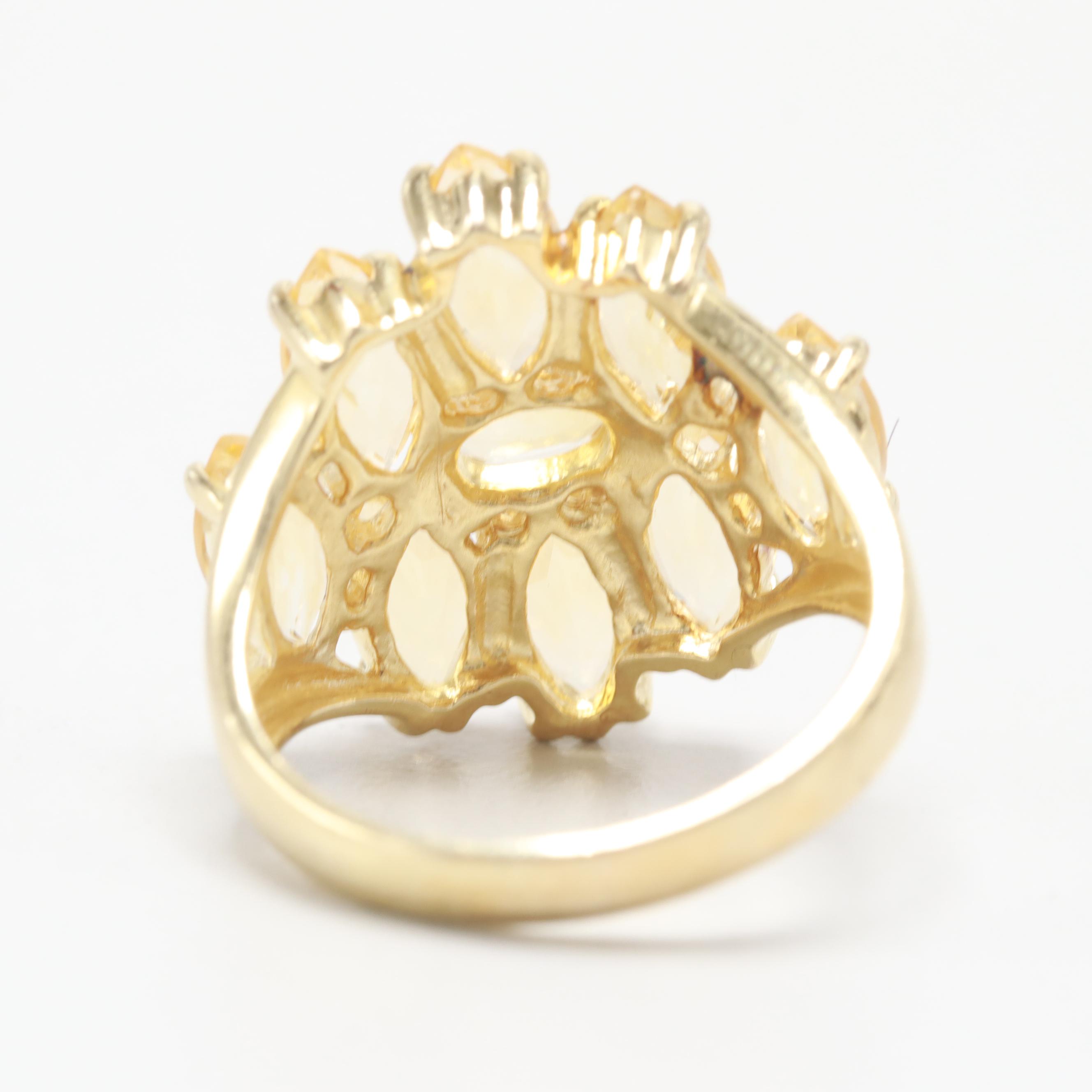 Gold Wash on Sterling Silver Citrine Ring