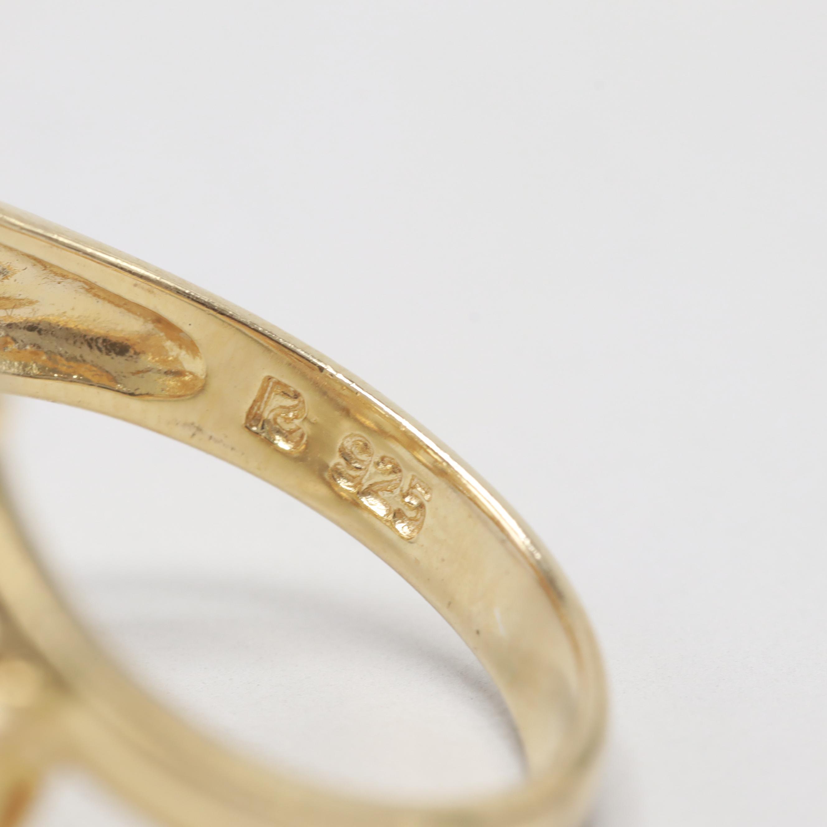 Gold Wash on Sterling Silver Citrine Ring