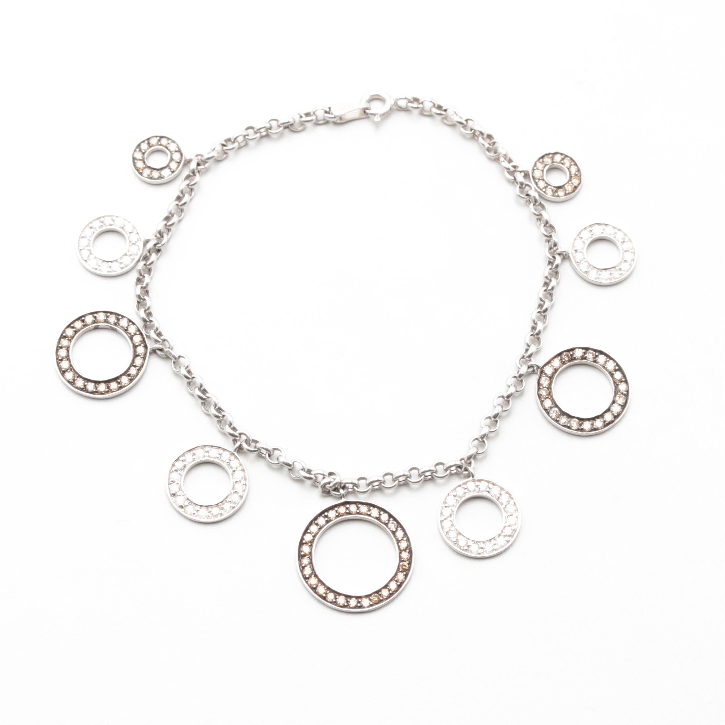 14K White Gold 2.42 CTW Diamond Bracelet