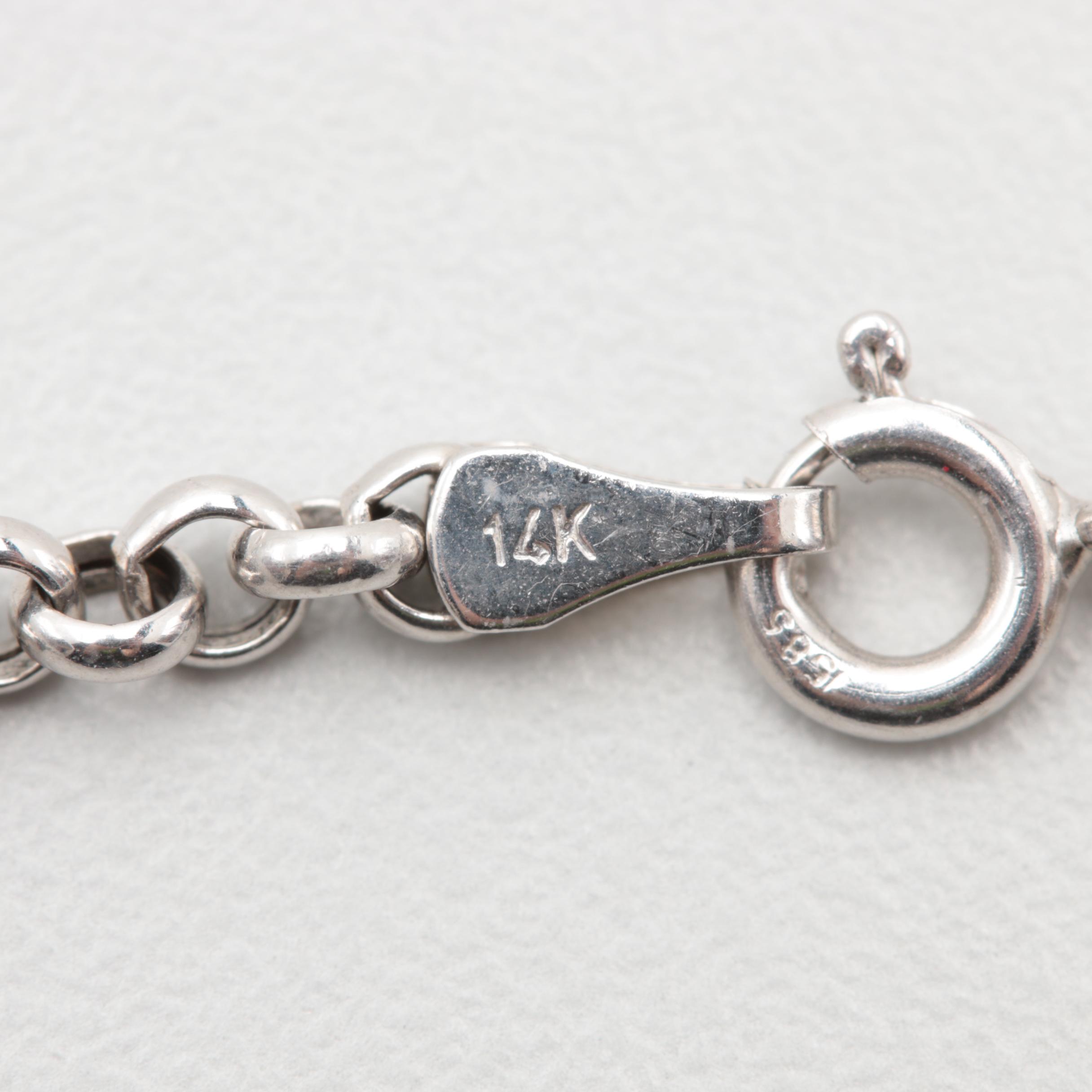 14K White Gold 2.42 CTW Diamond Bracelet