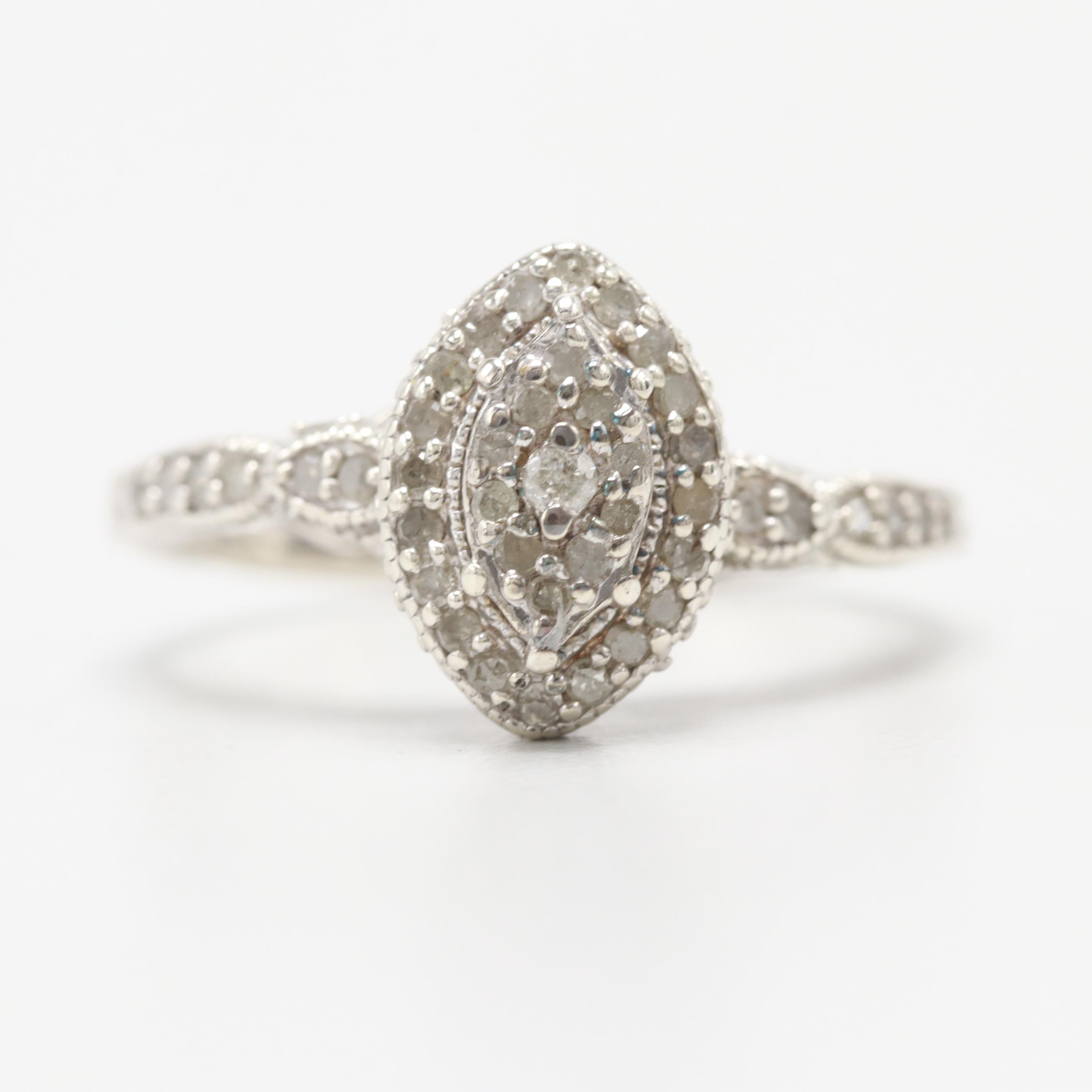 Sterling Silver Diamond Ring