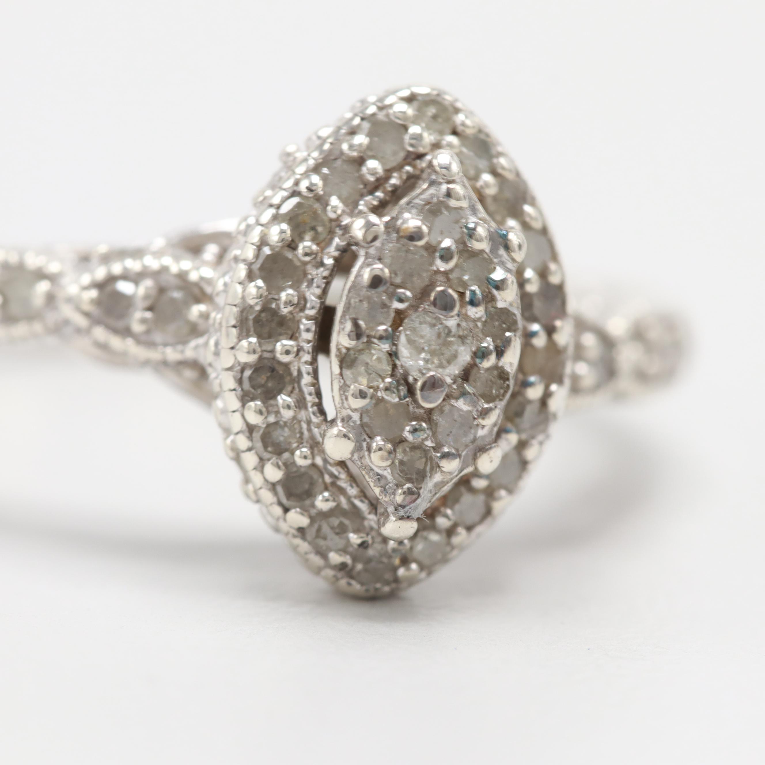 Sterling Silver Diamond Ring