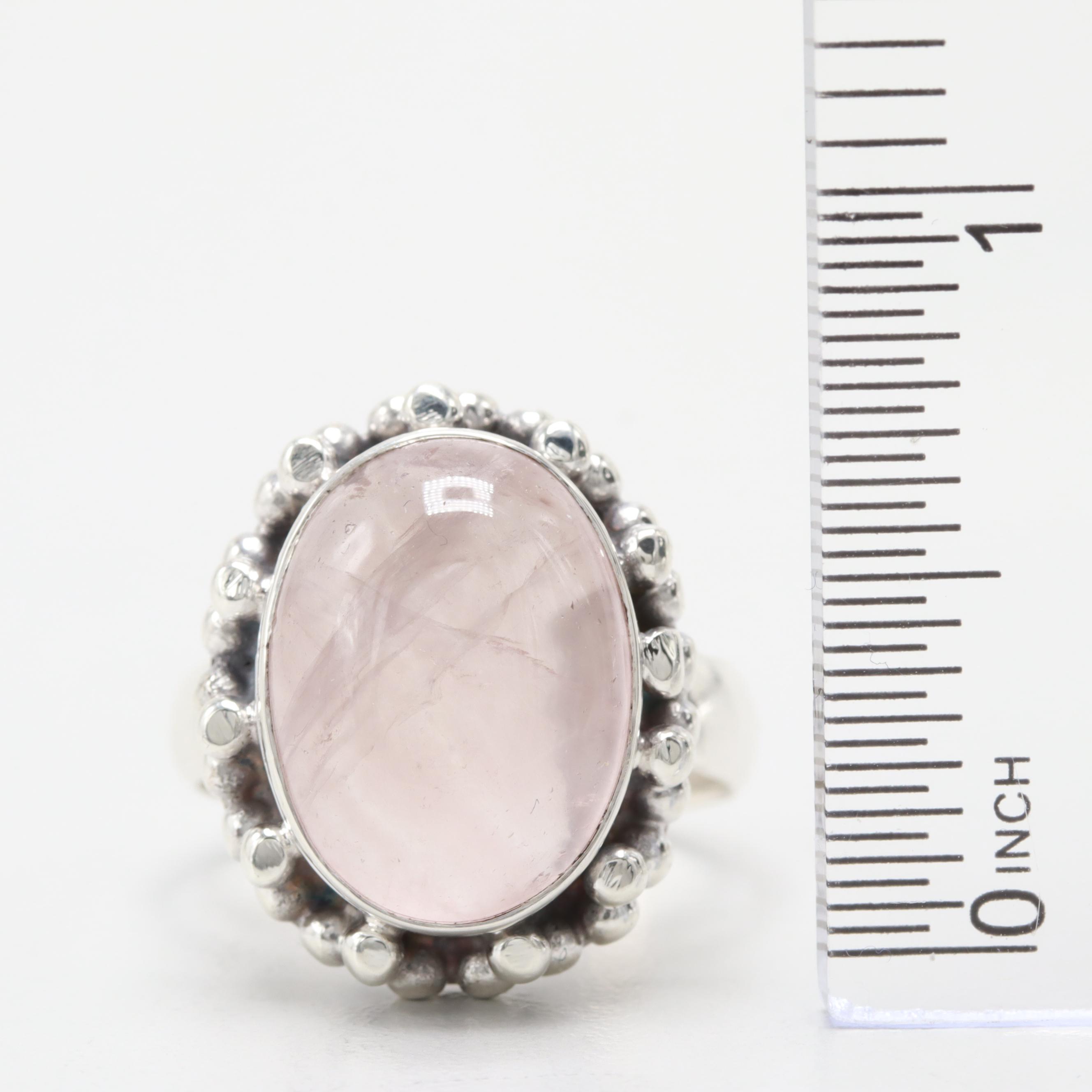 Sterling Silver Rose Quartz Ring