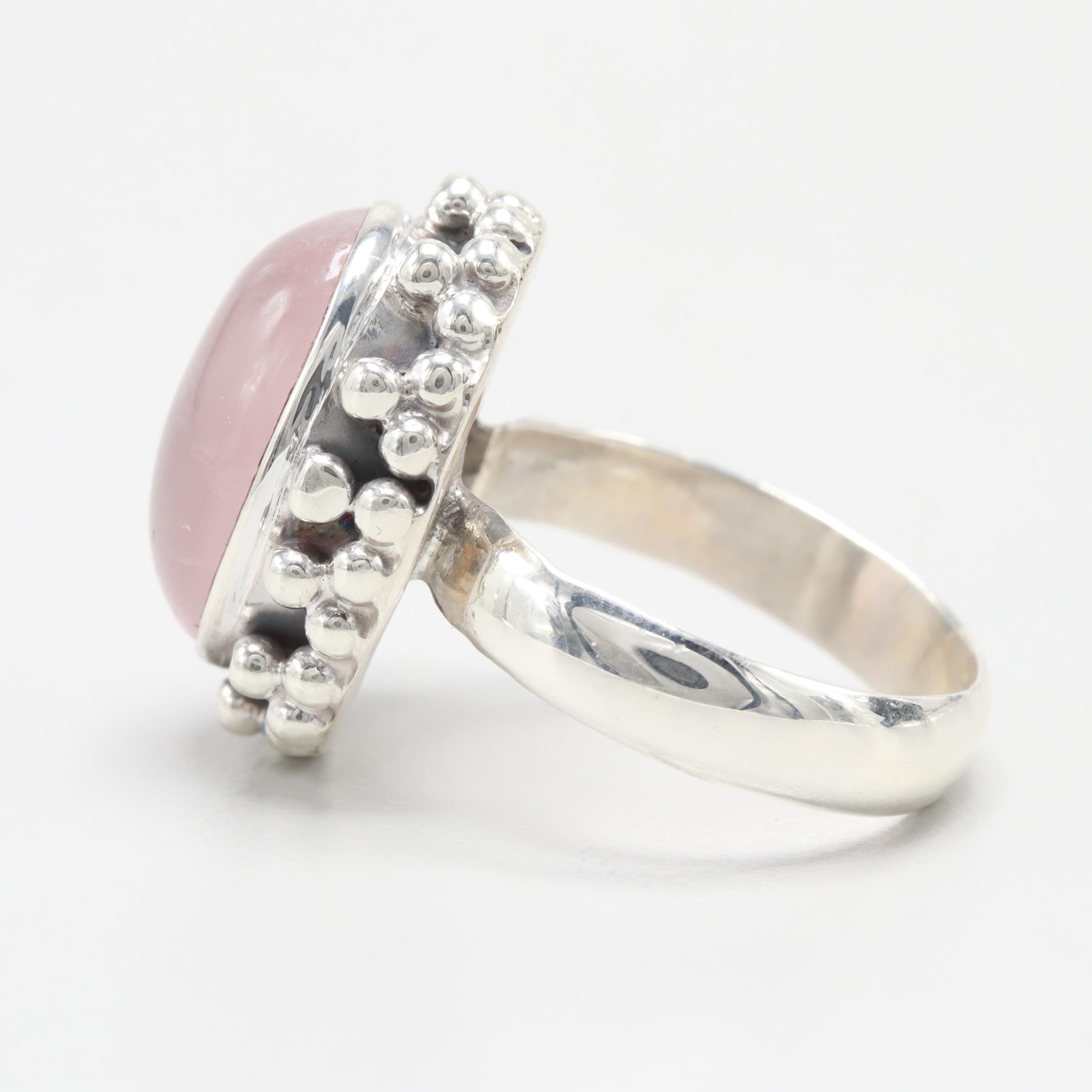 Sterling Silver Rose Quartz Ring