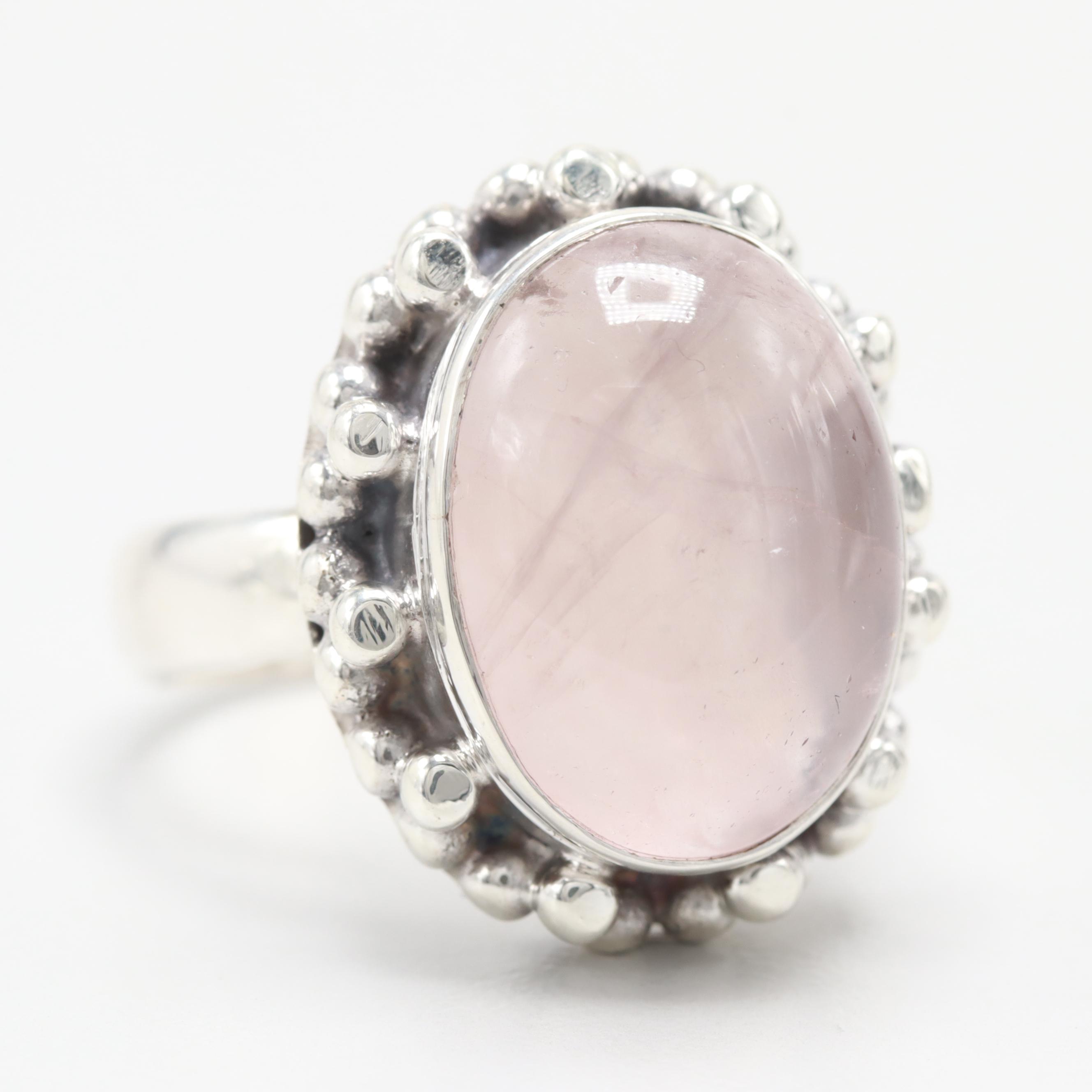 Sterling Silver Rose Quartz Ring