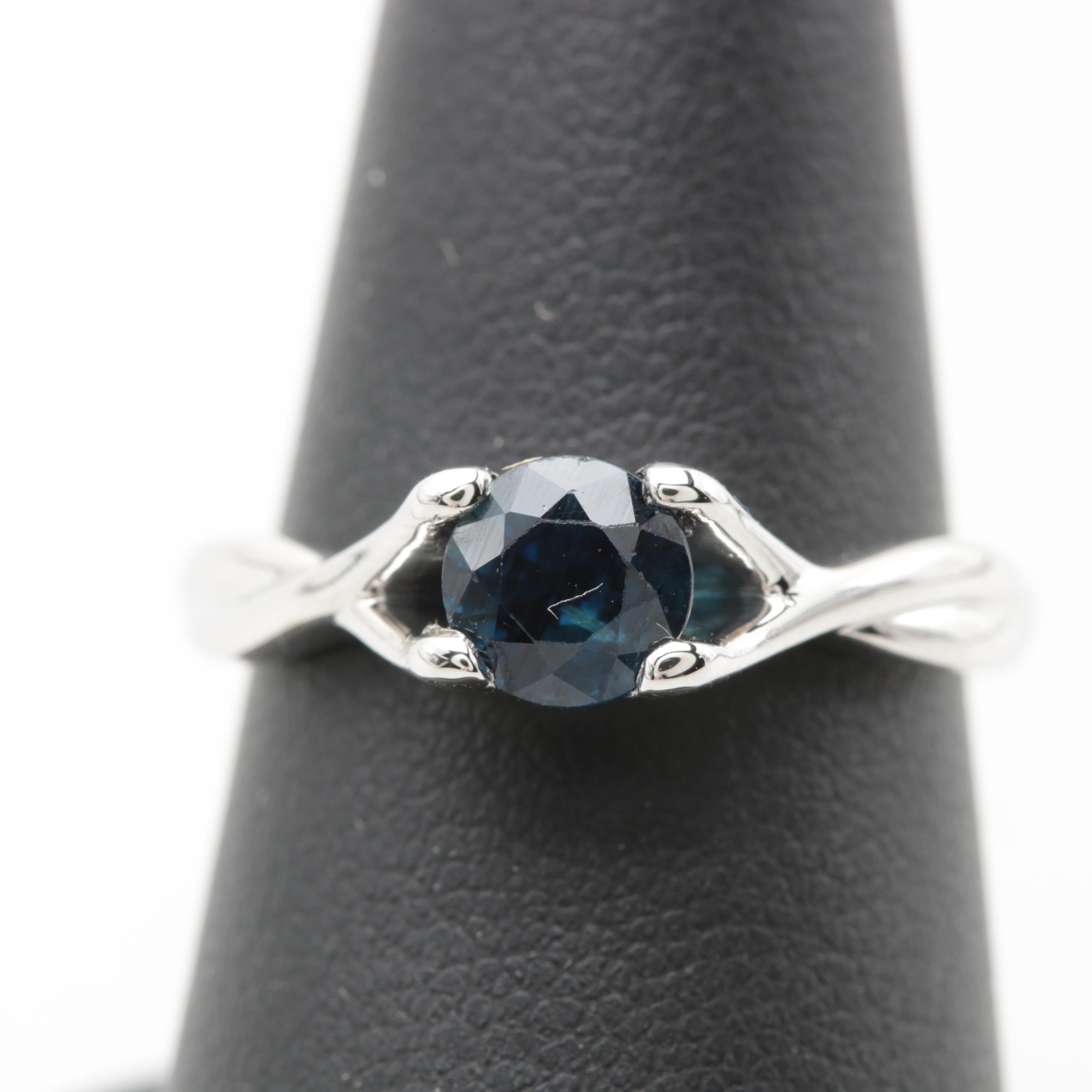 Platinum Blue Sapphire Ring
