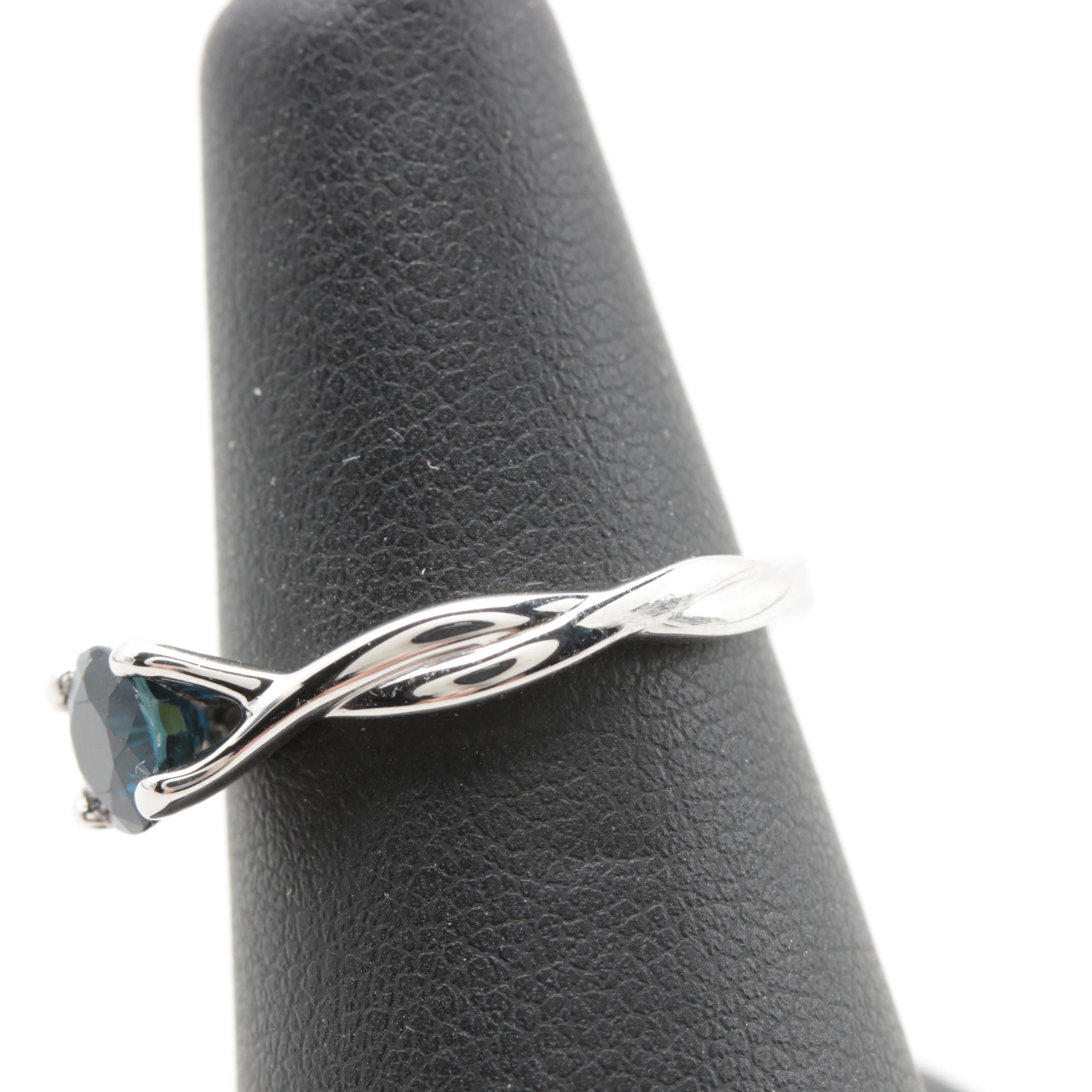 Platinum Blue Sapphire Ring