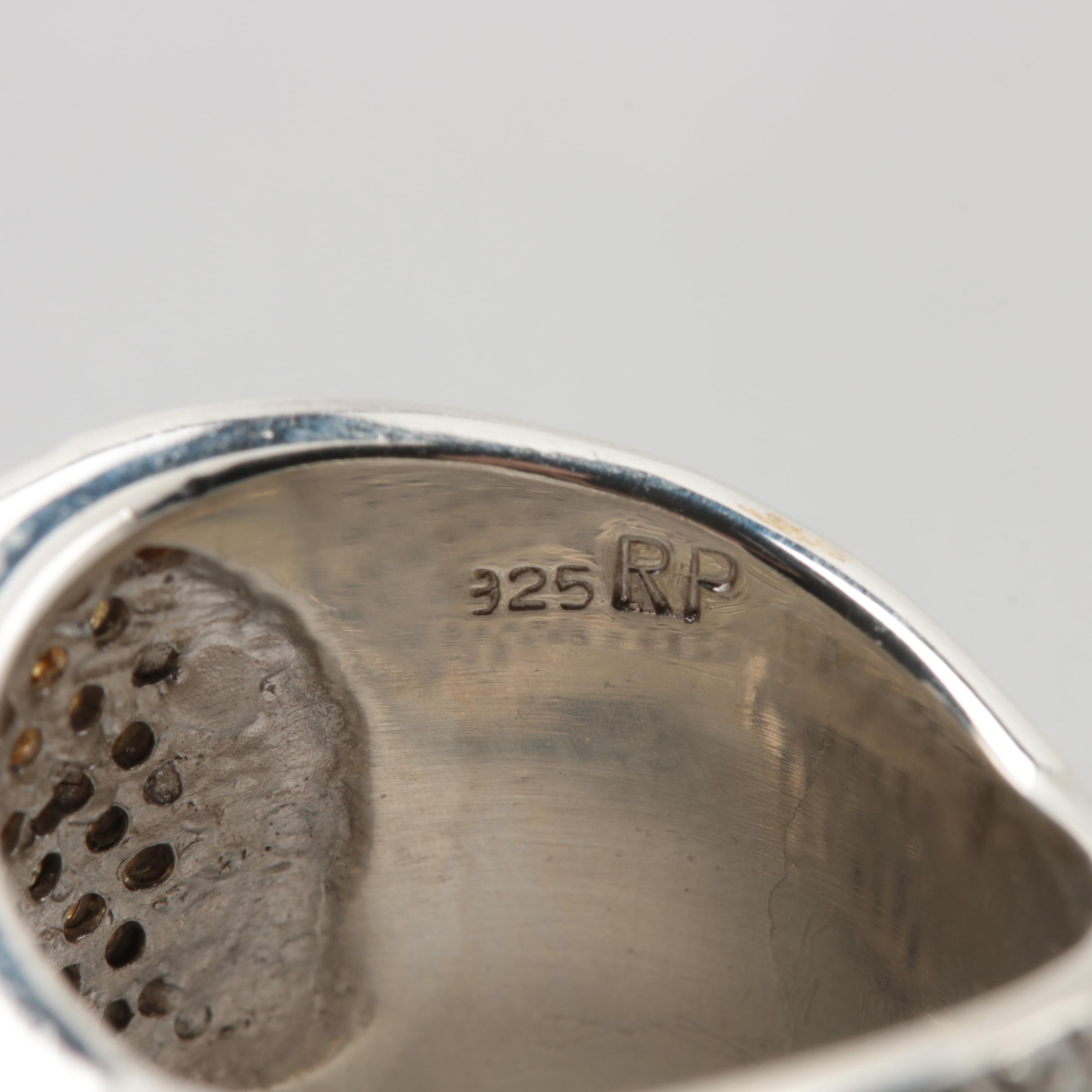 Sterling Silver Glass Ring