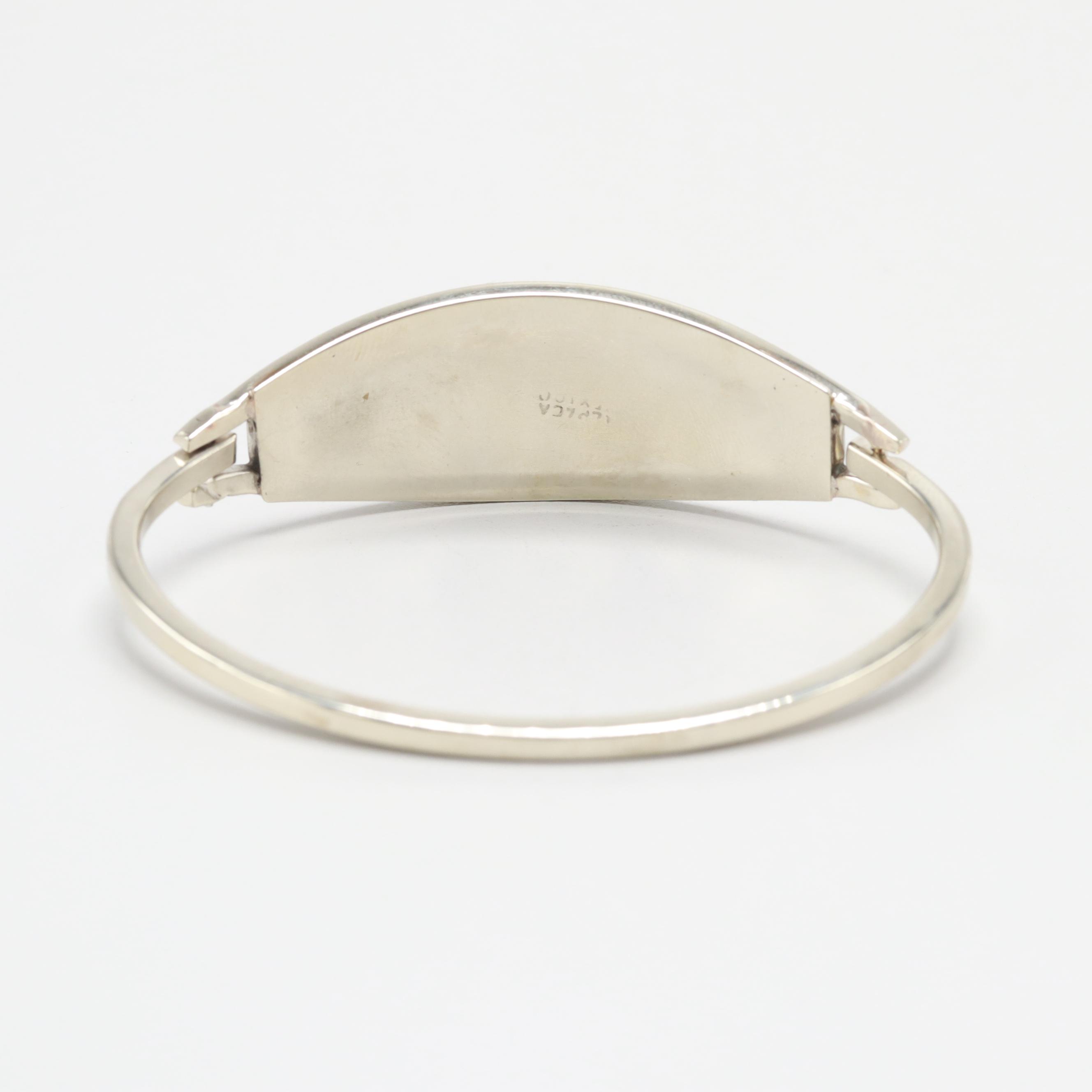 Alpaca Silver Abalone and Resin Inlay Bracelet