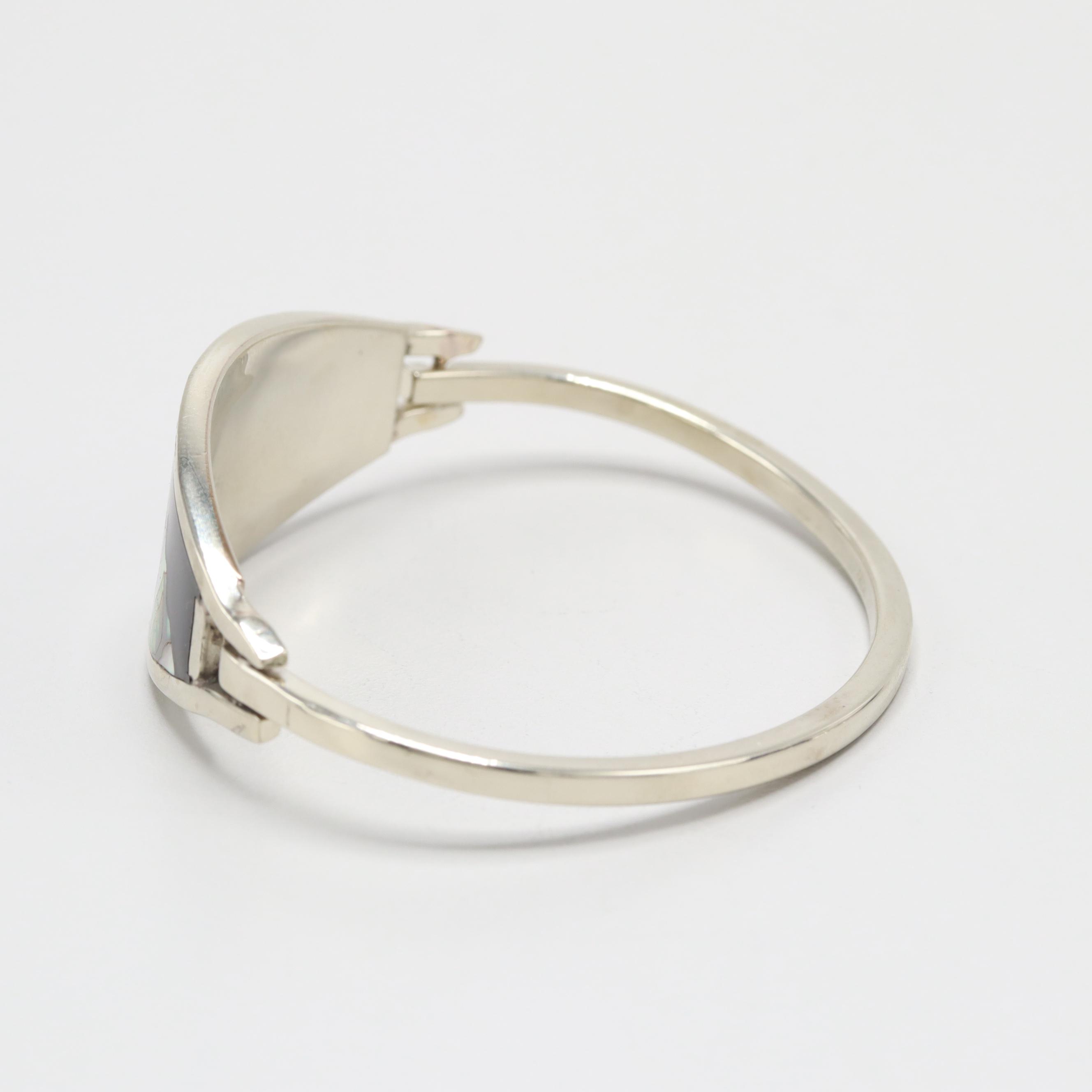 Alpaca Silver Abalone and Resin Inlay Bracelet