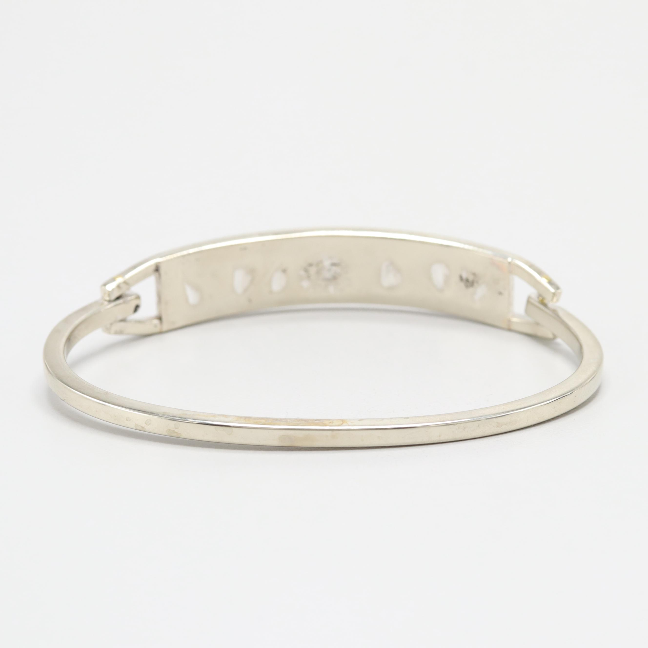 Mexico Silver Tone Abalone and Resin Bangle Bracelet