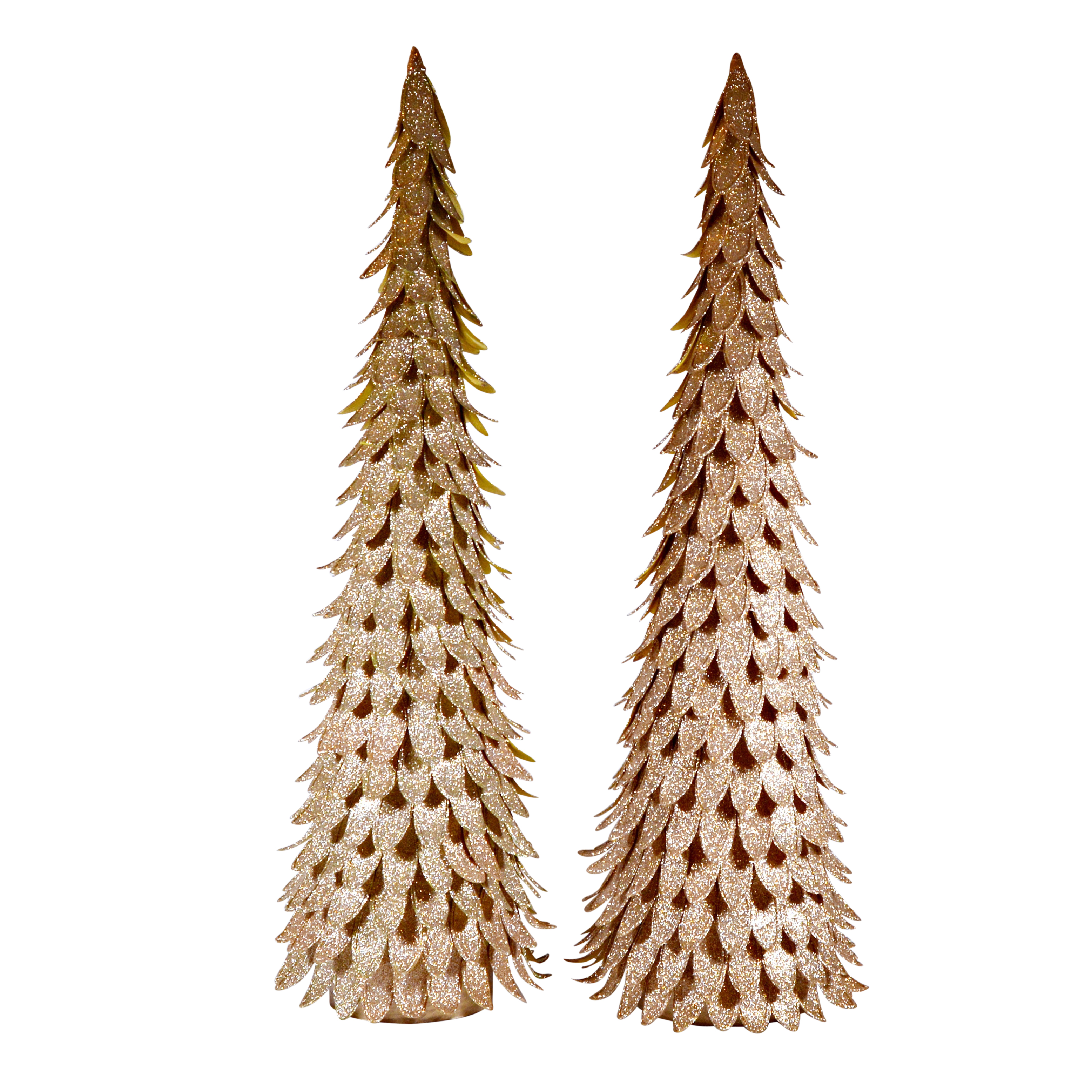 Gold Glitter Faux Pine Trees