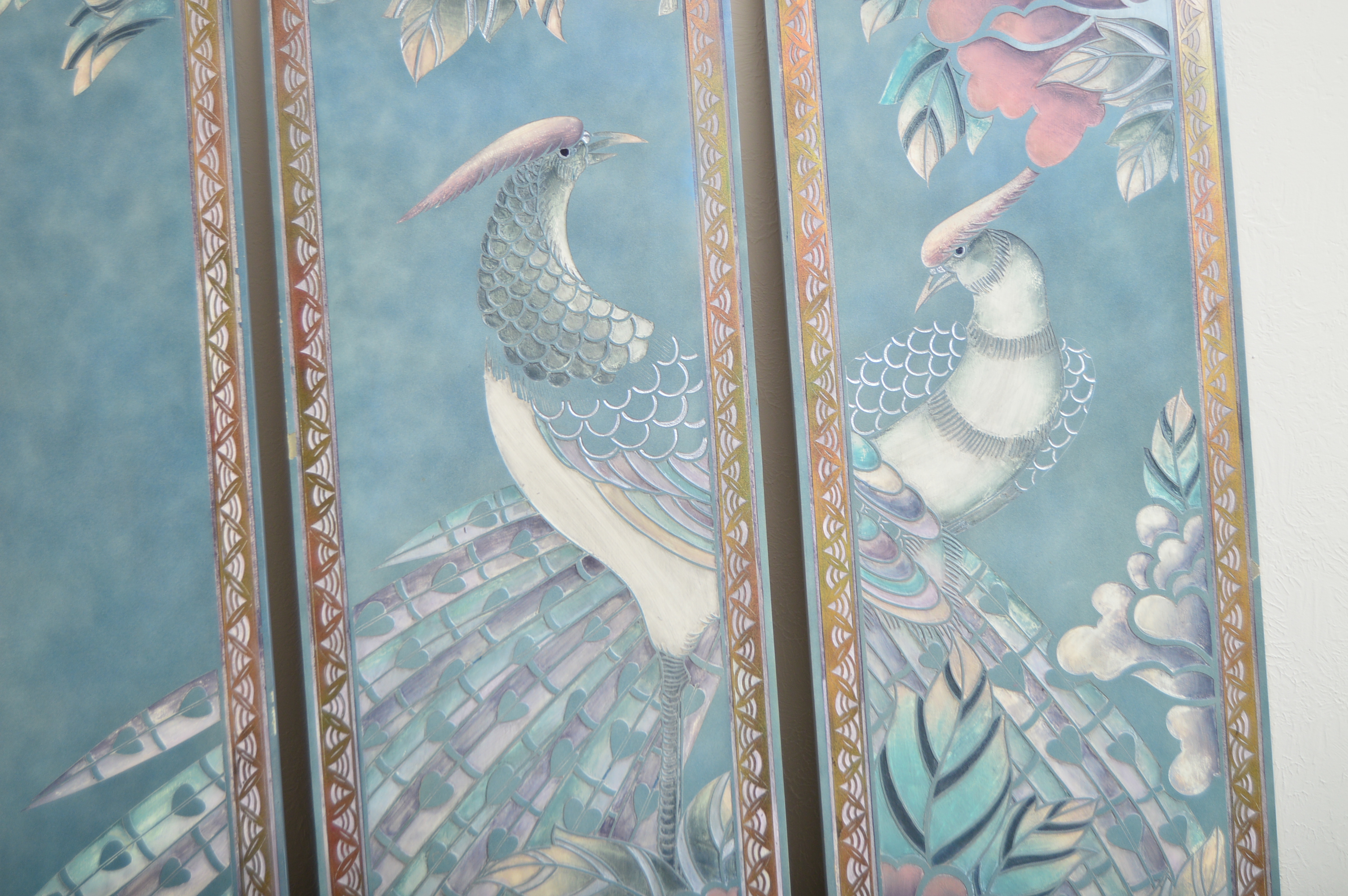 Chinese Style Painted Wood Wall Panels
