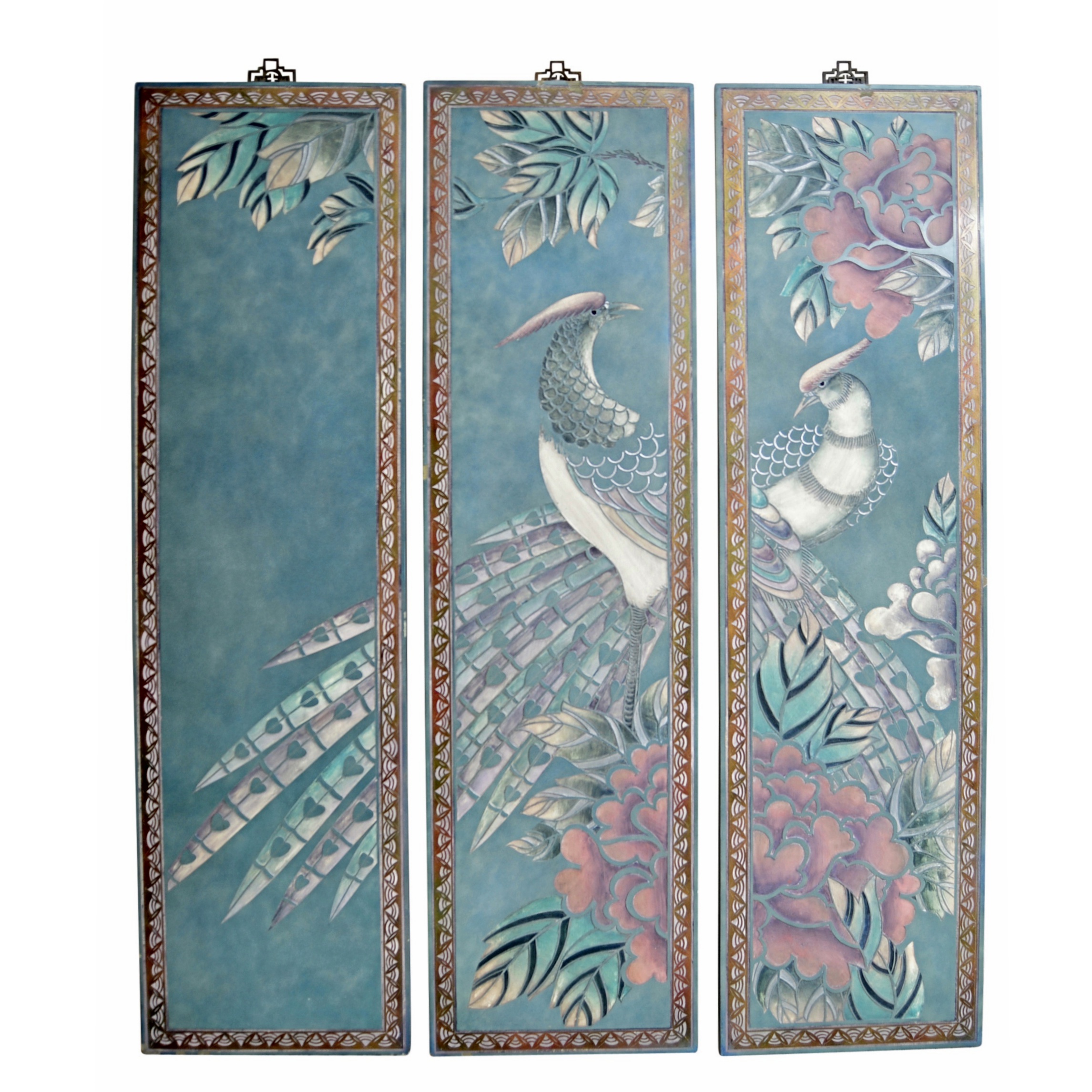 Chinese Style Painted Wood Wall Panels