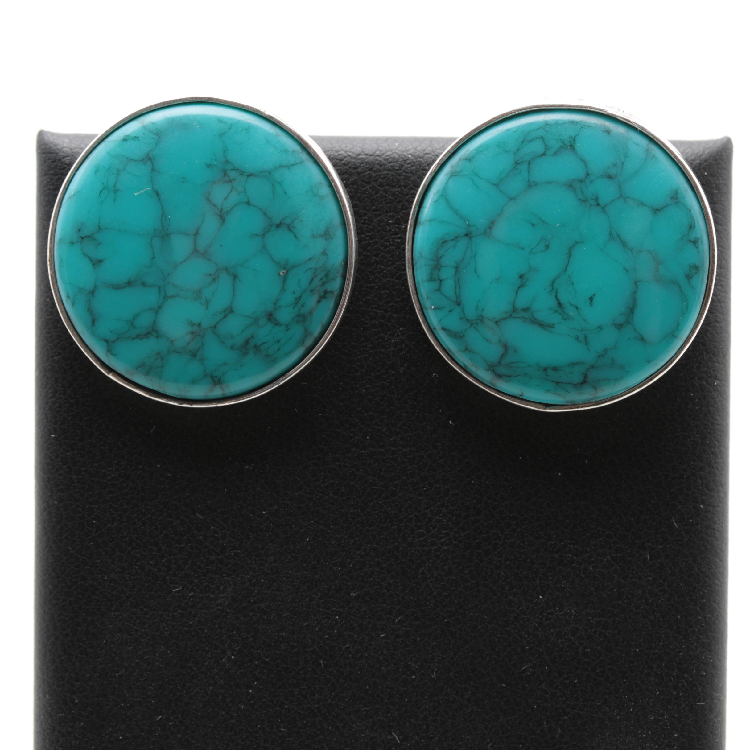 Taxco Sterling Silver Turquoise Earrings