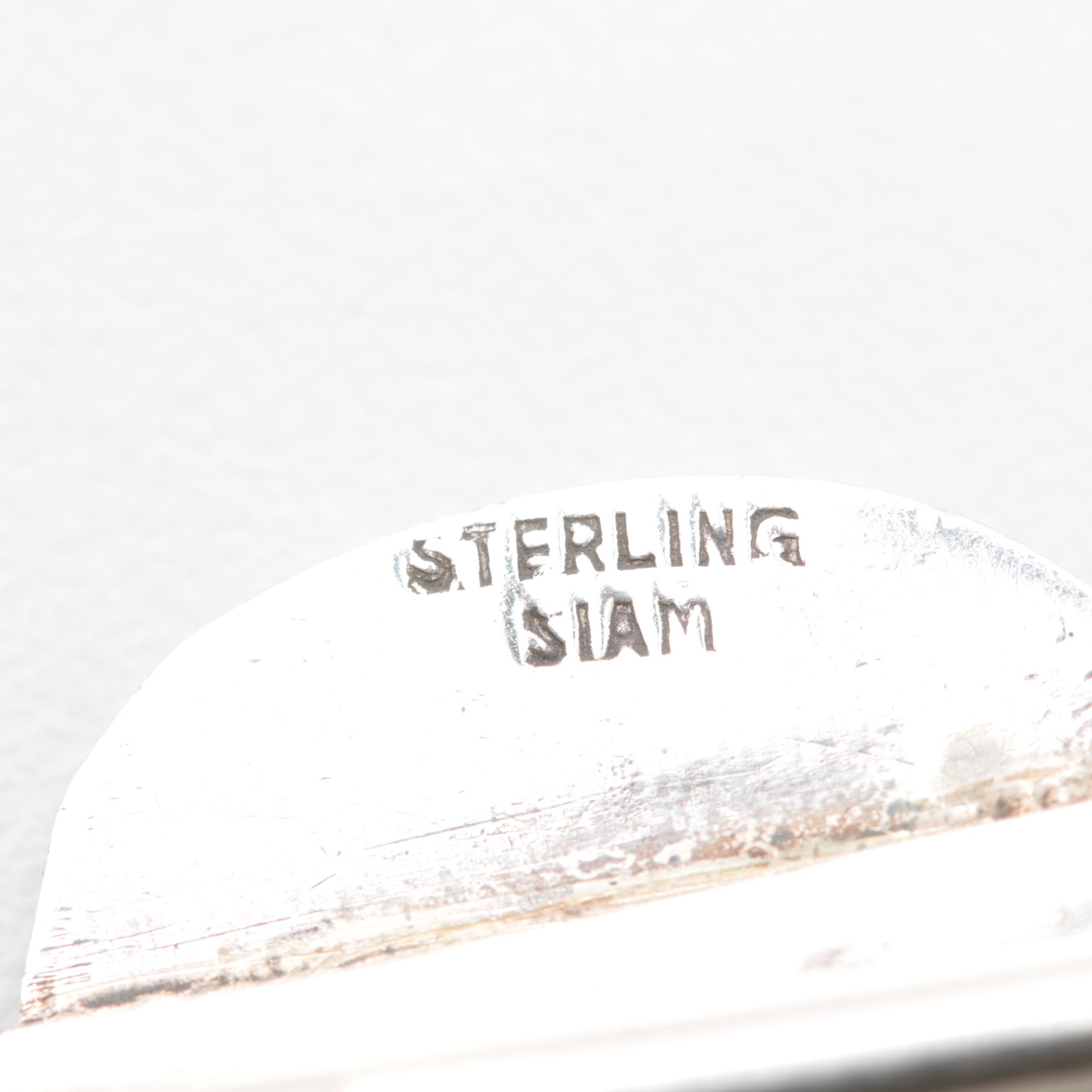 Sterling Silver "Mekkala" Niello Bracelet, Tie Bar, Cuff Links and Barrette